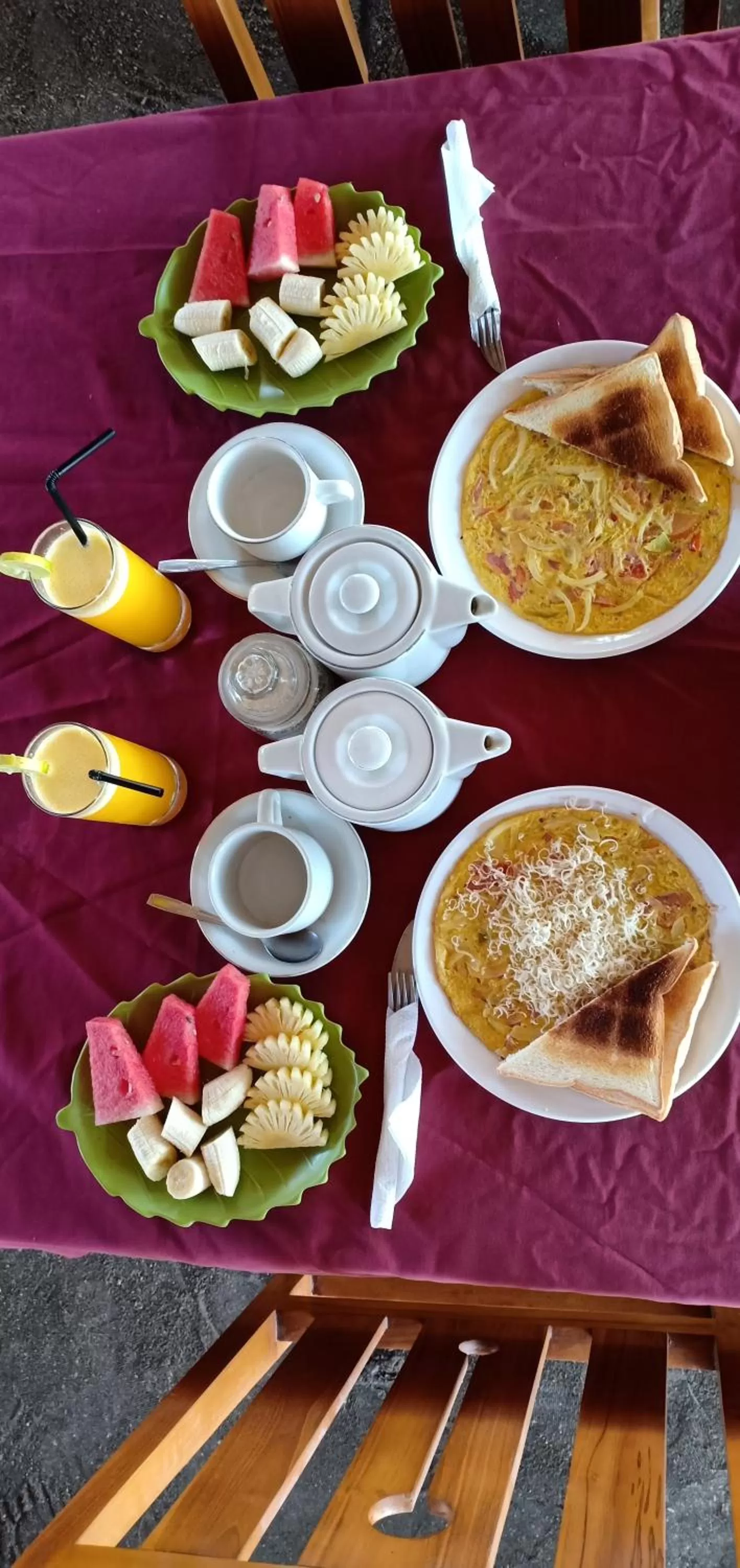Breakfast in Sandy Beach Bungalows