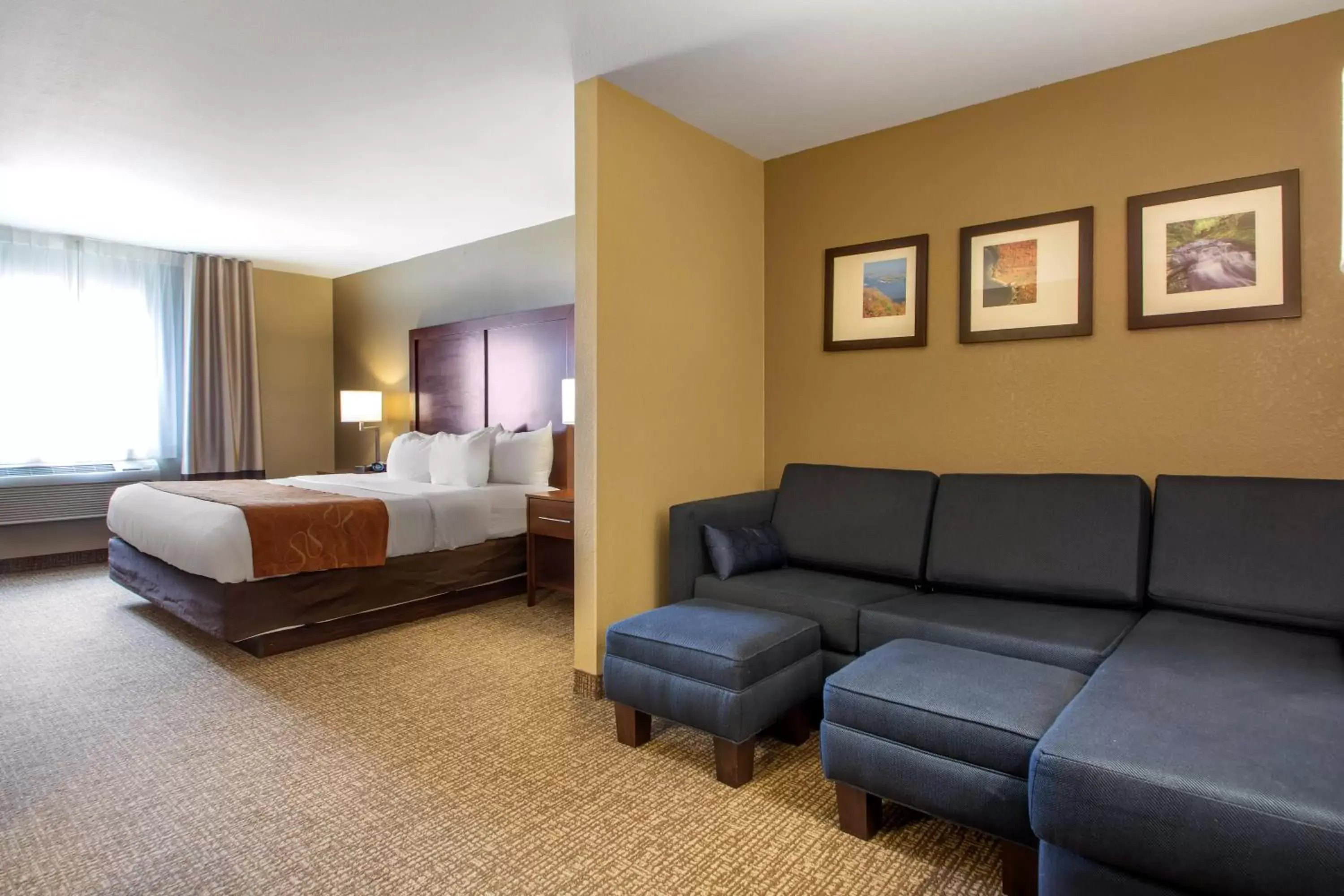 Bed, Seating Area in Comfort Suites Johnson Creek Conference