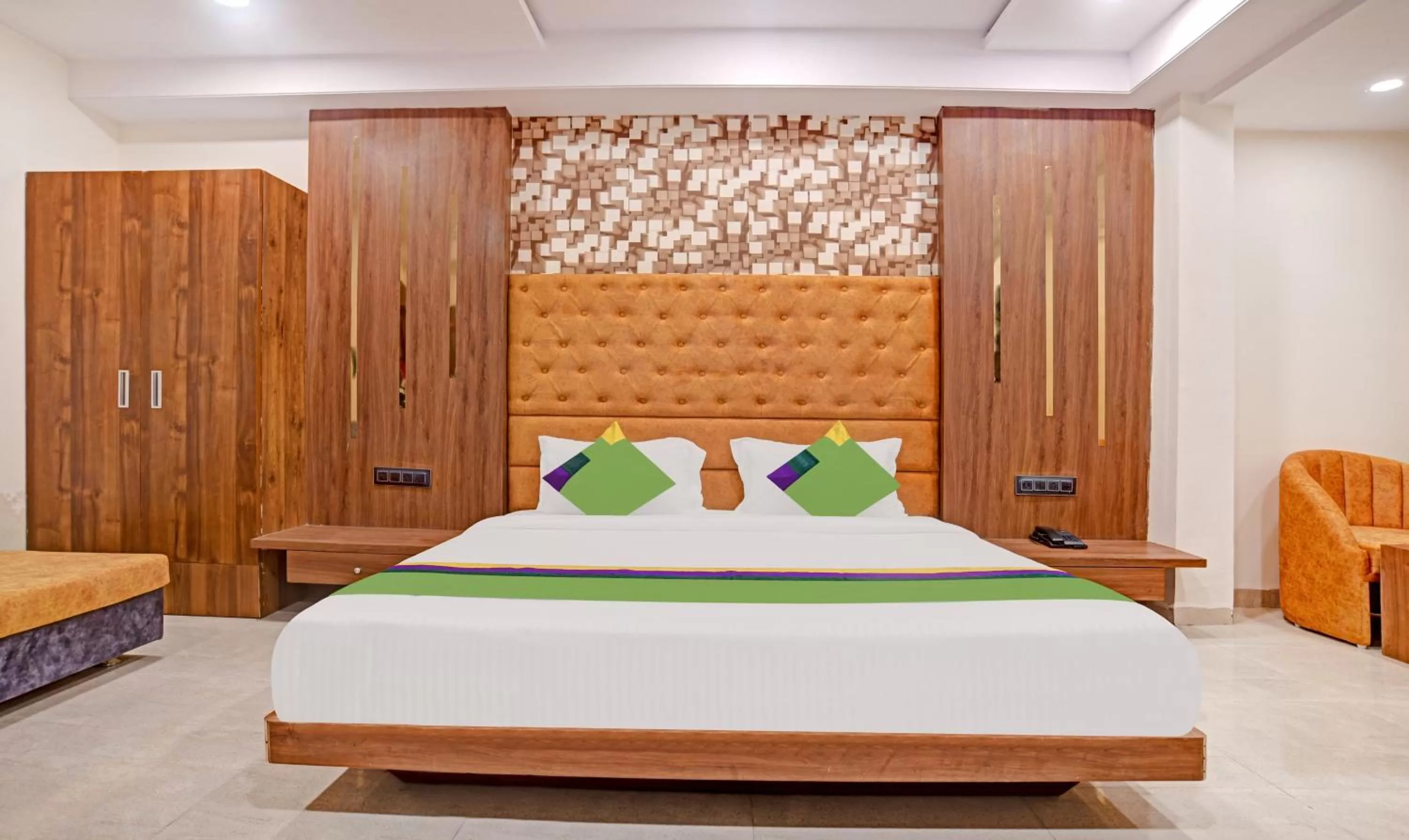 Bedroom, Bed in Treebo Merit