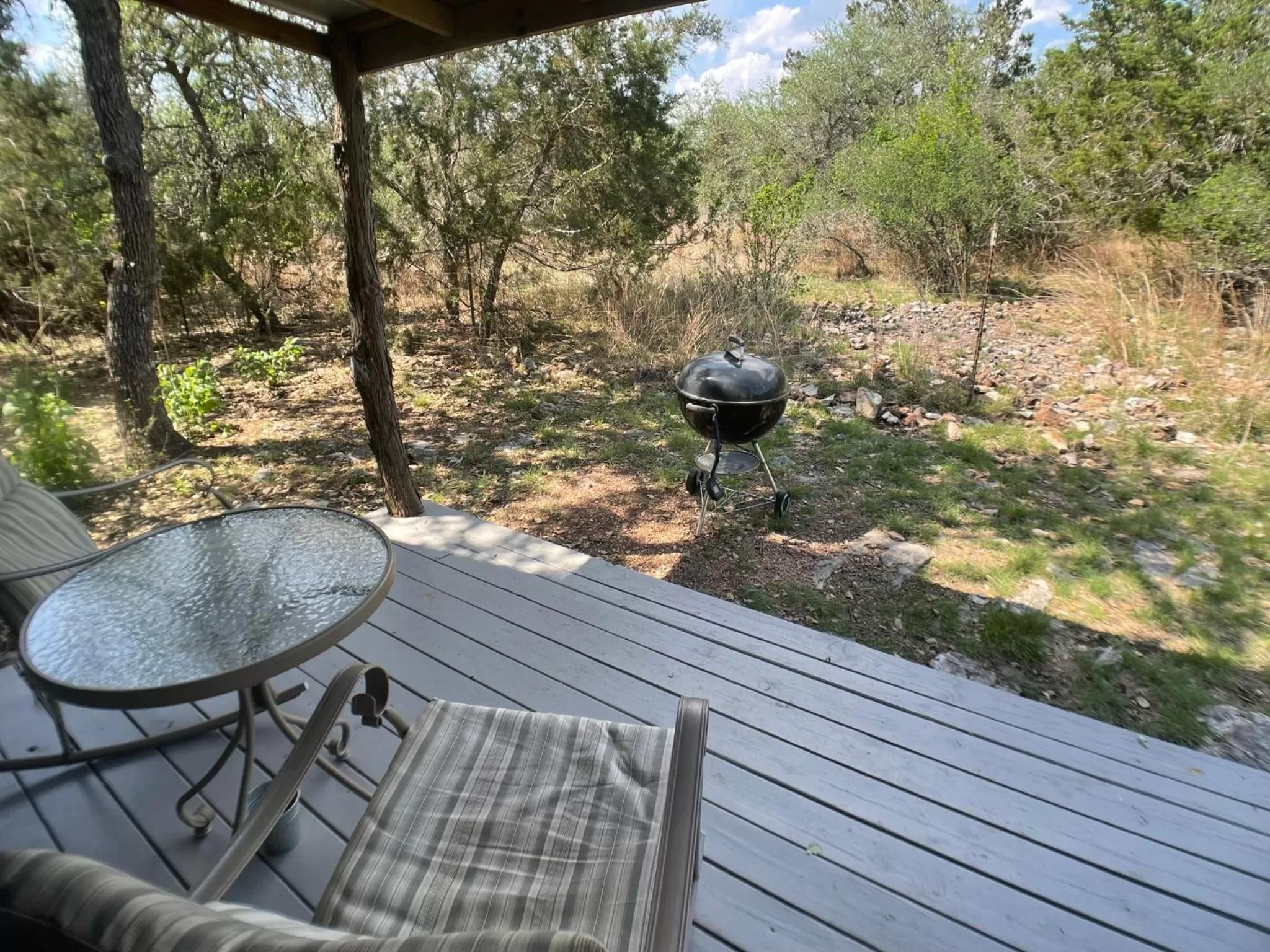 Patio in Walnut Canyon Cabins