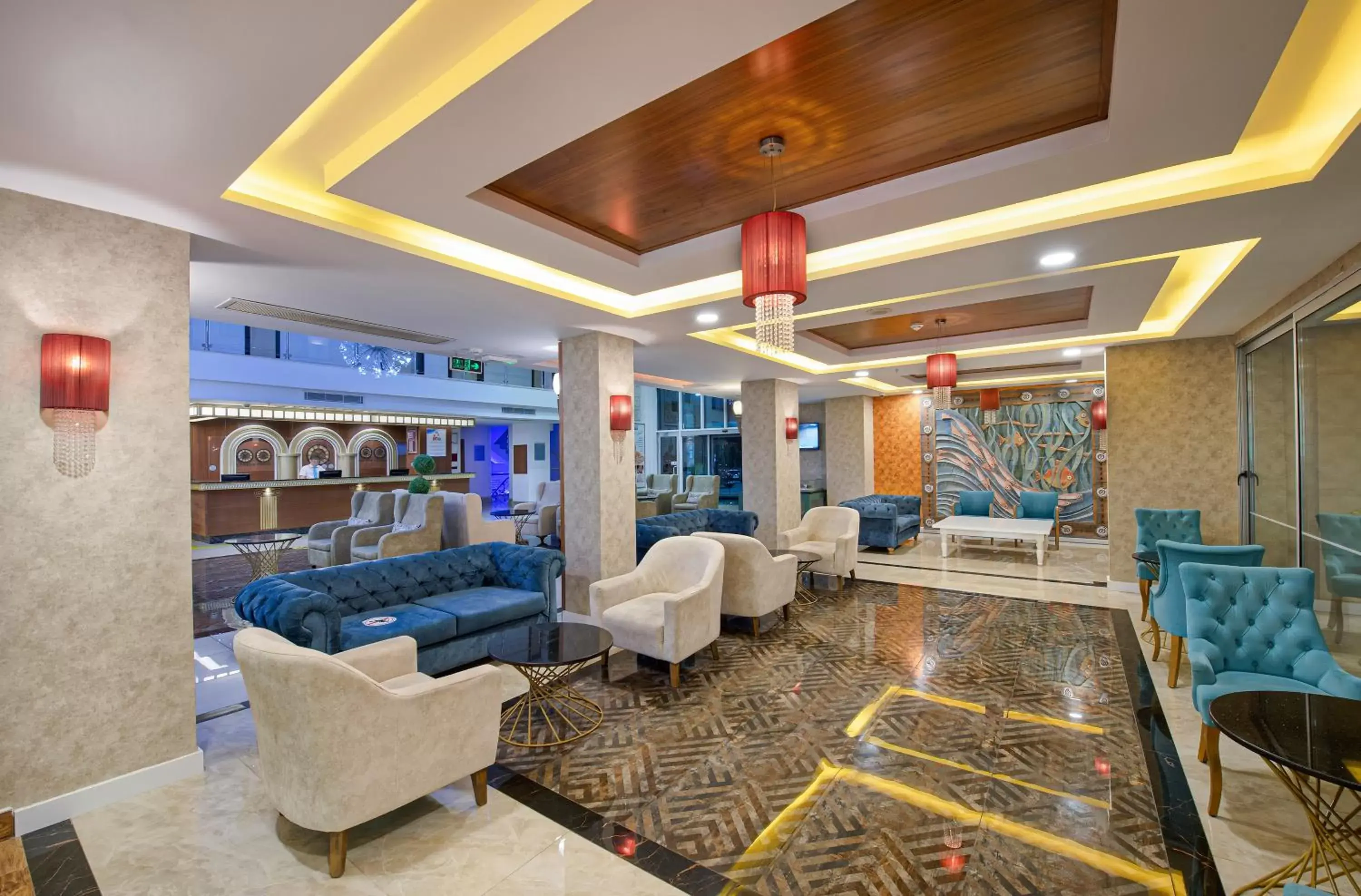 Lobby or reception, Lounge/Bar in Sealife Family Resort Hotel