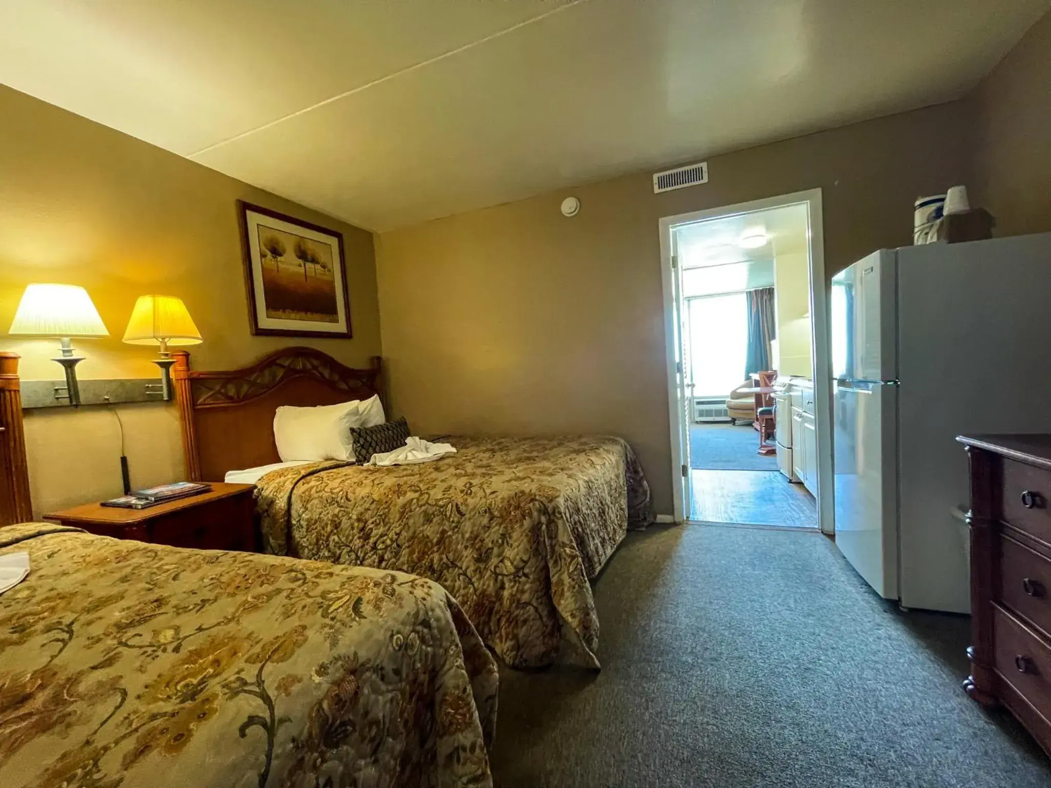 Bed in Oceanfront Viking Motel