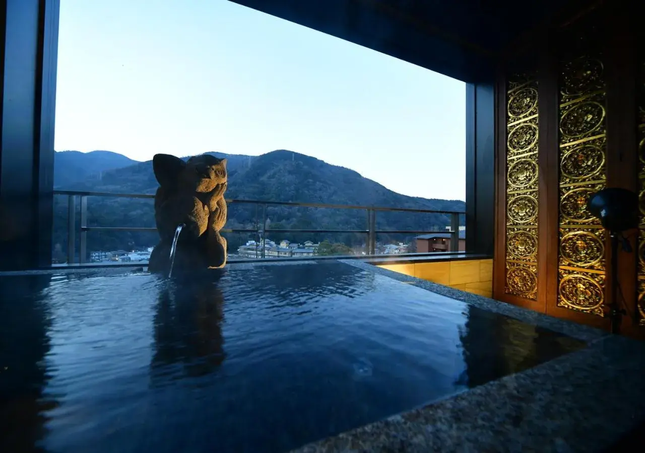 Hot Spring Bath in Balinese onsen ryokan Hakone Airu