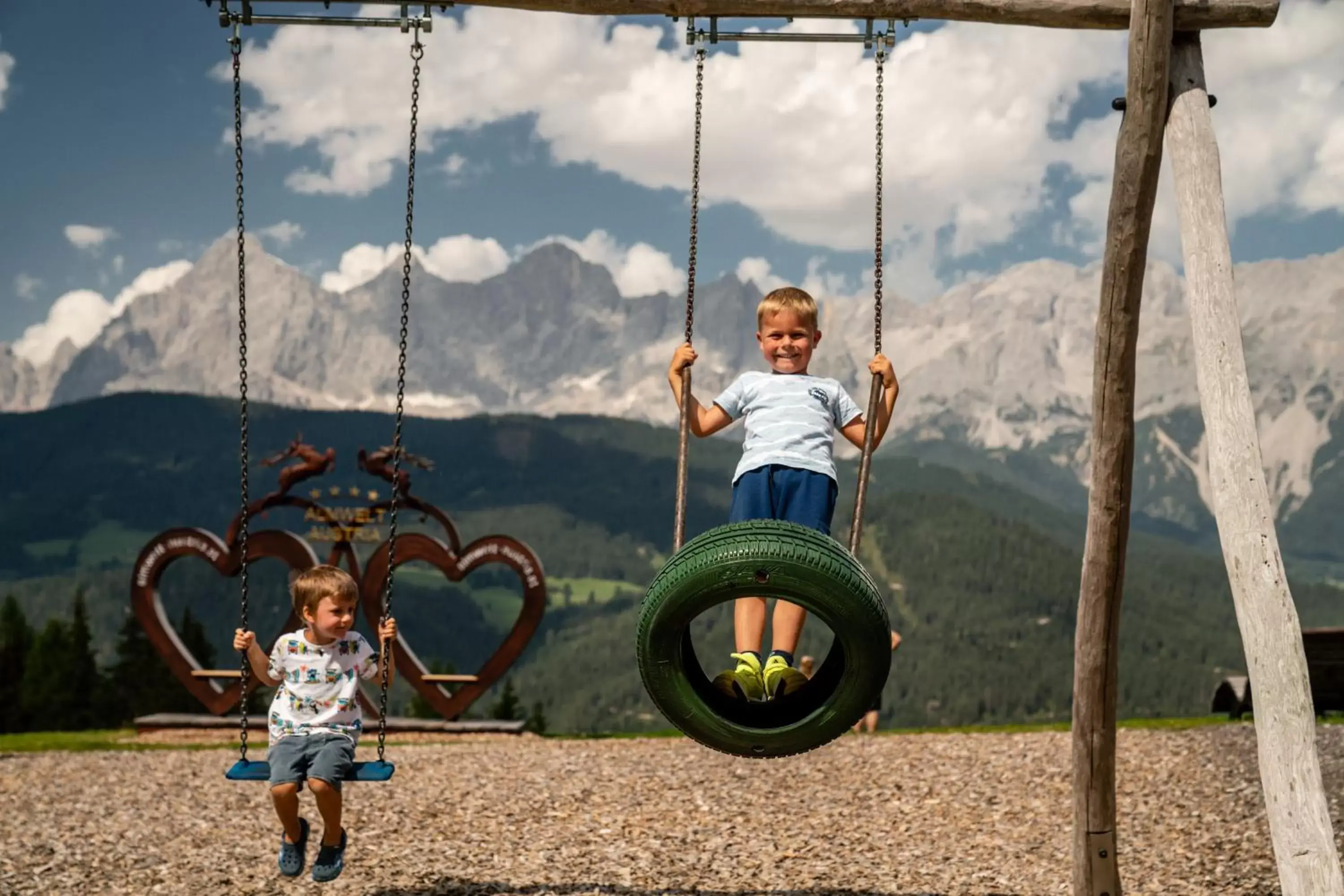 Children play ground, Children in Almwelt Austria