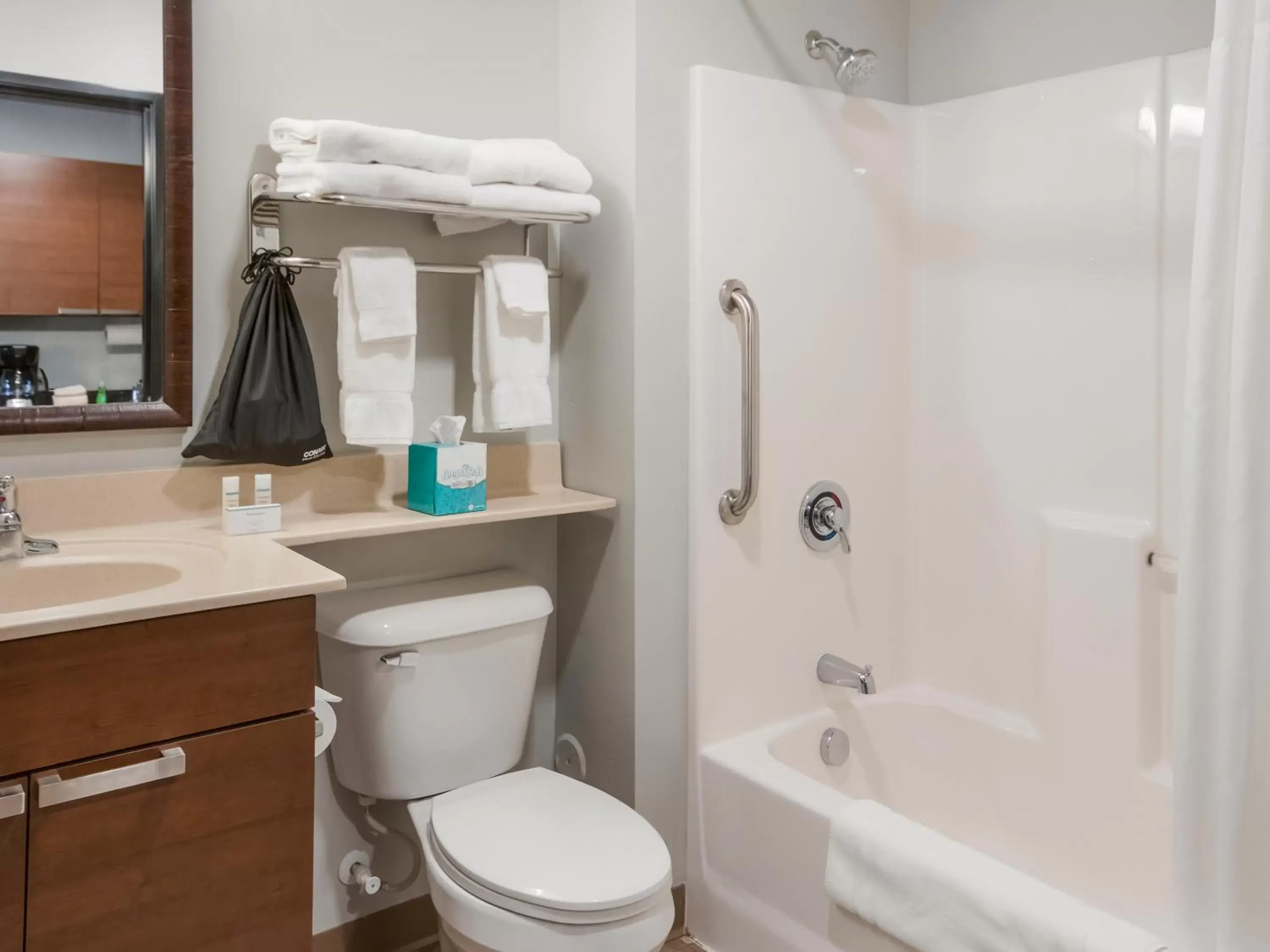 Bathroom in My Place Hotel-Lubbock, TX