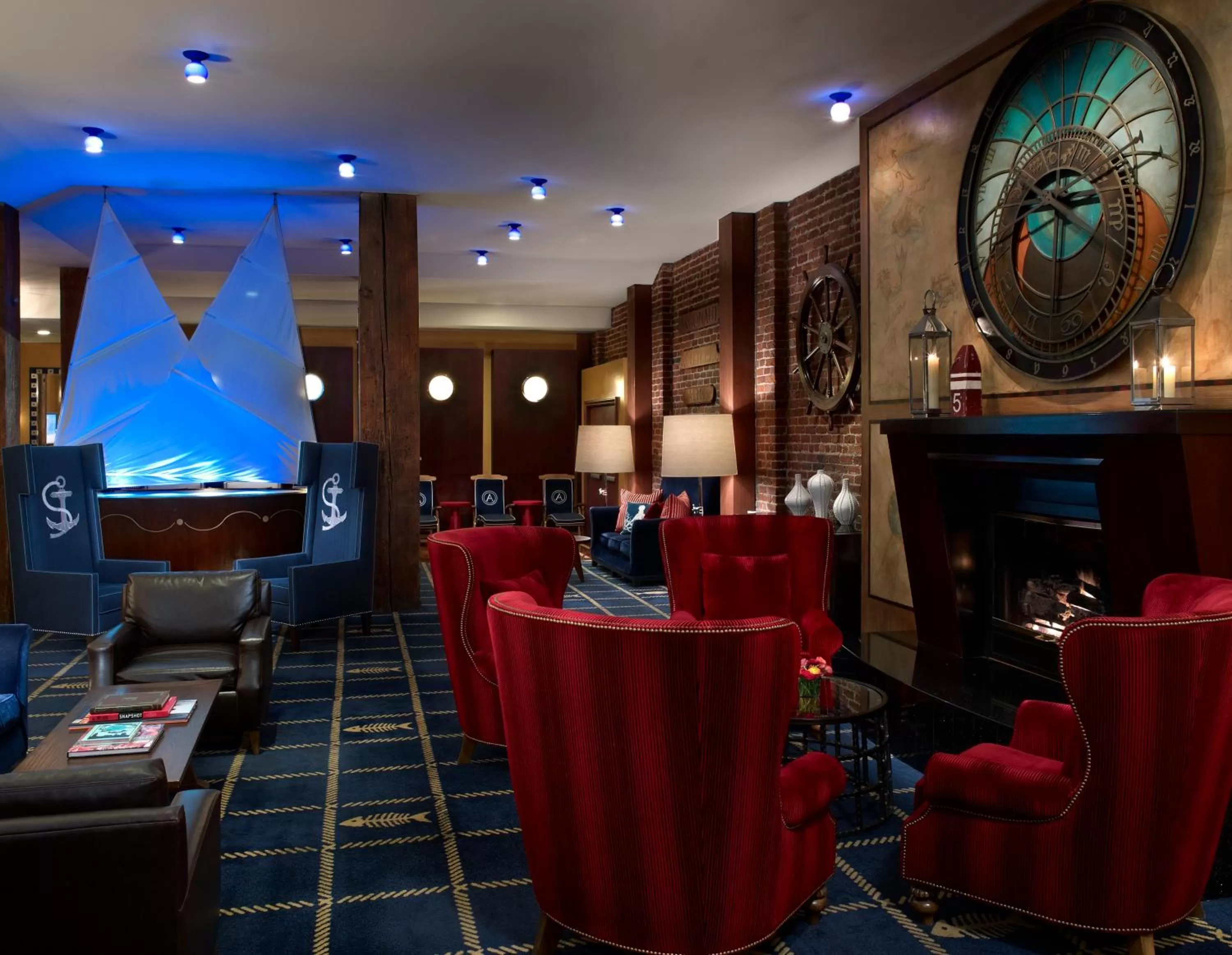 Communal lounge/ TV room in Argonaut Hotel, a Noble House Hotel