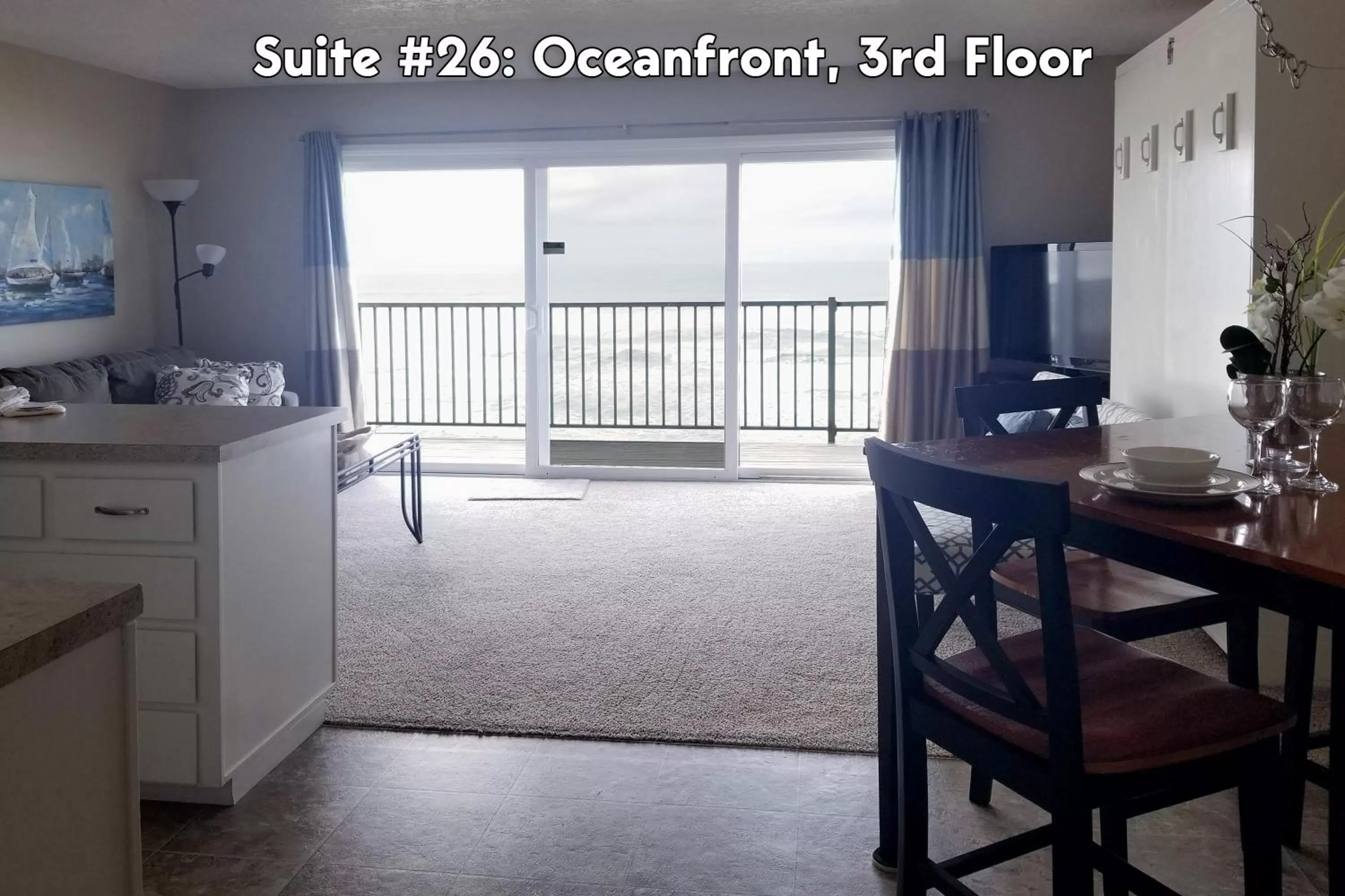 Living room in Ocean Terrace Condominiums