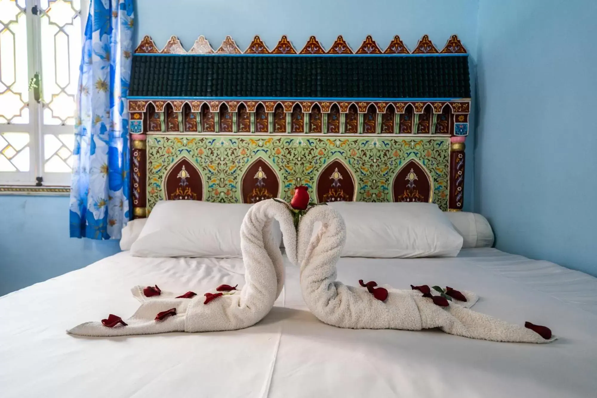 Decorative detail, Bed in Moroccan House
