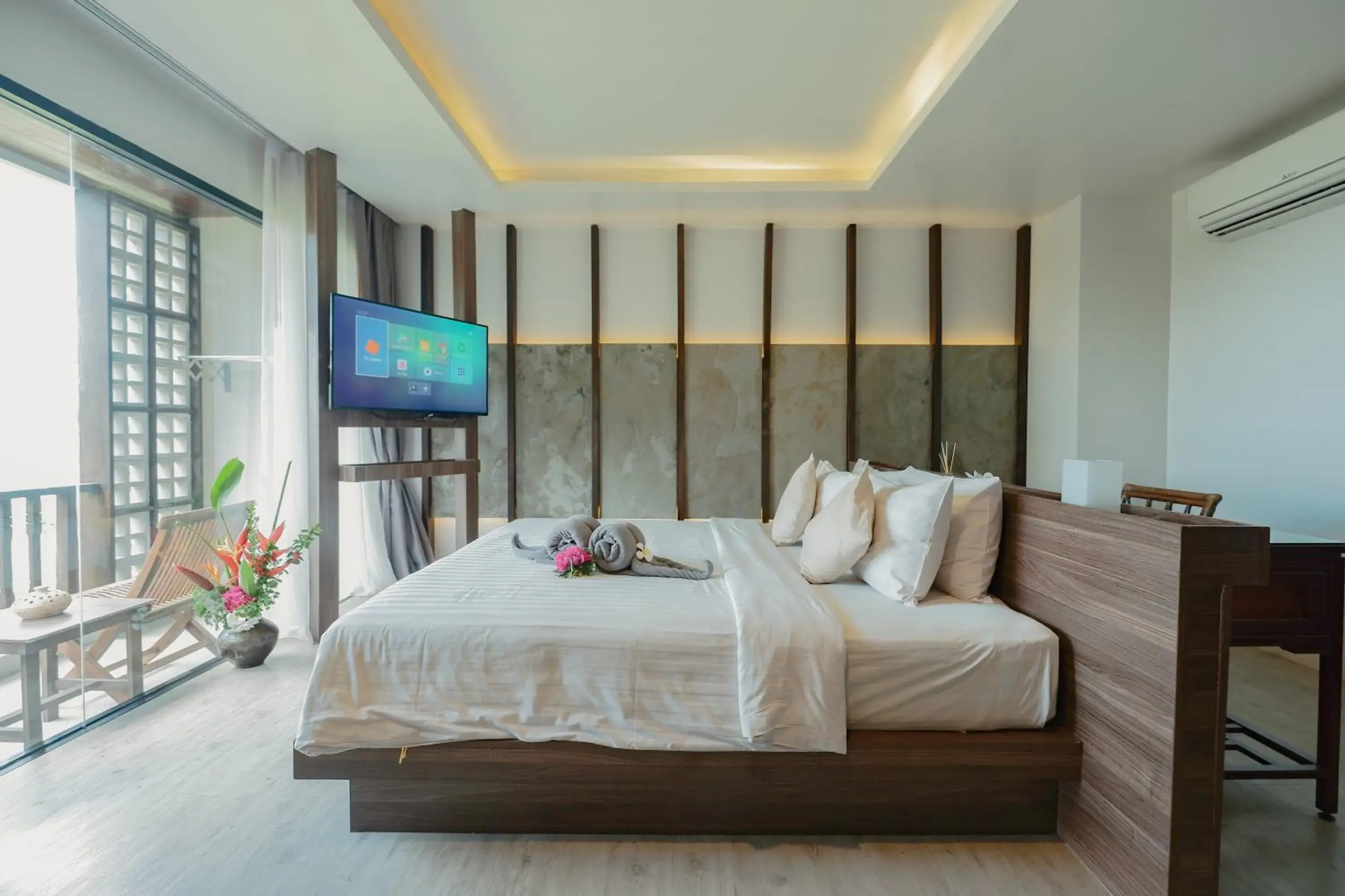 Bed in SriLanta Resort and Spa