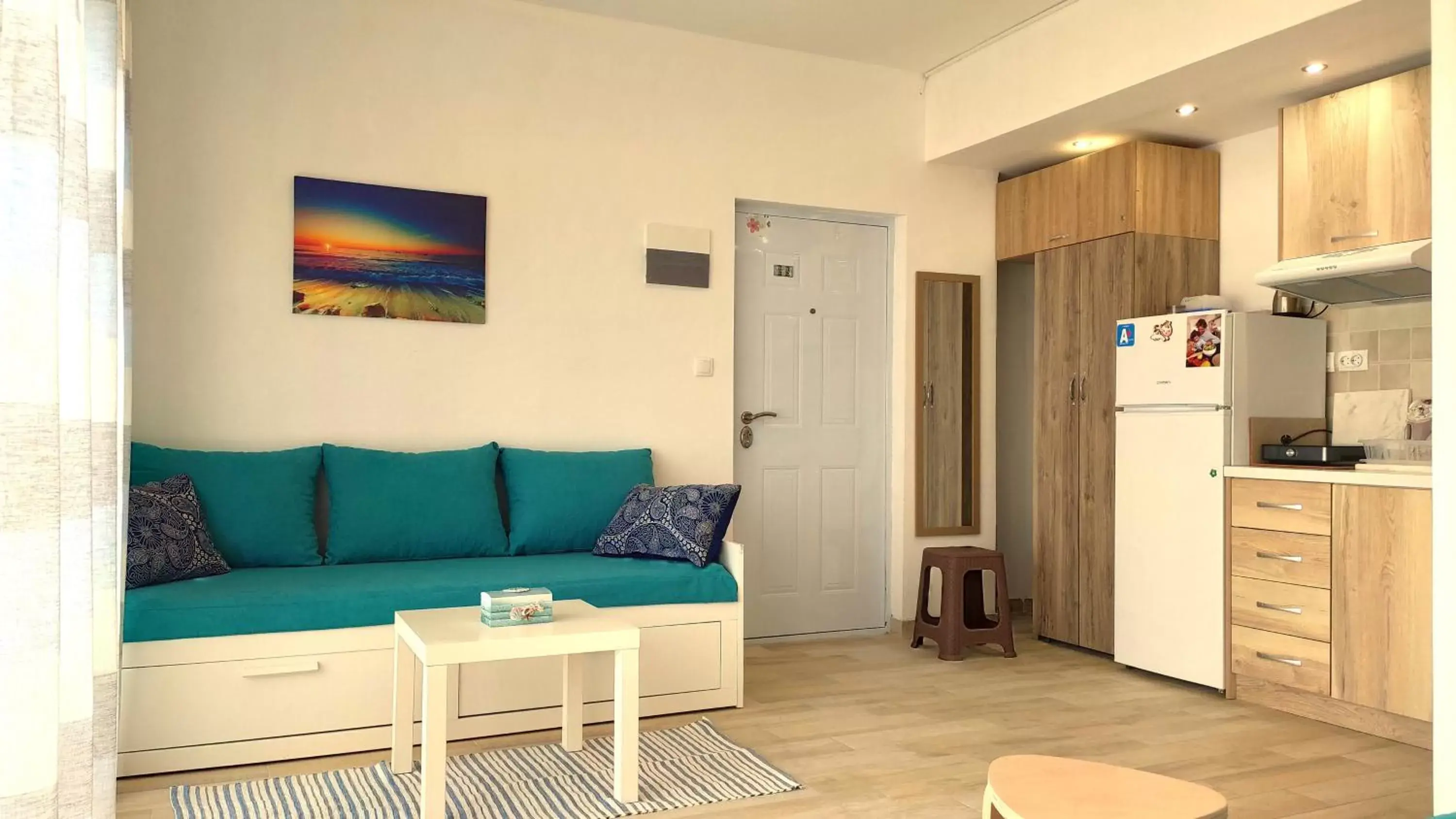 Kitchen or kitchenette, Seating Area in Sea Star Apartments Kallikratia