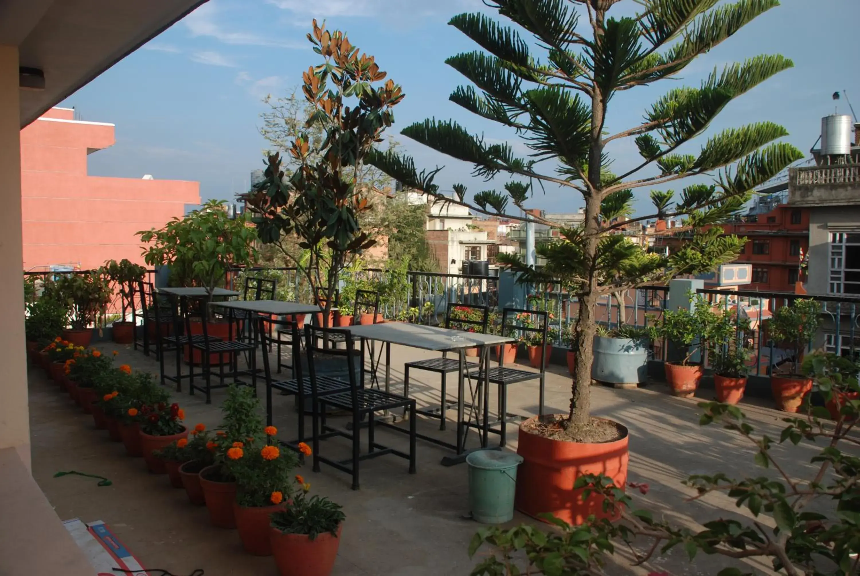 Bed, Patio/Outdoor Area in Kathmandu Madhuban Guest House