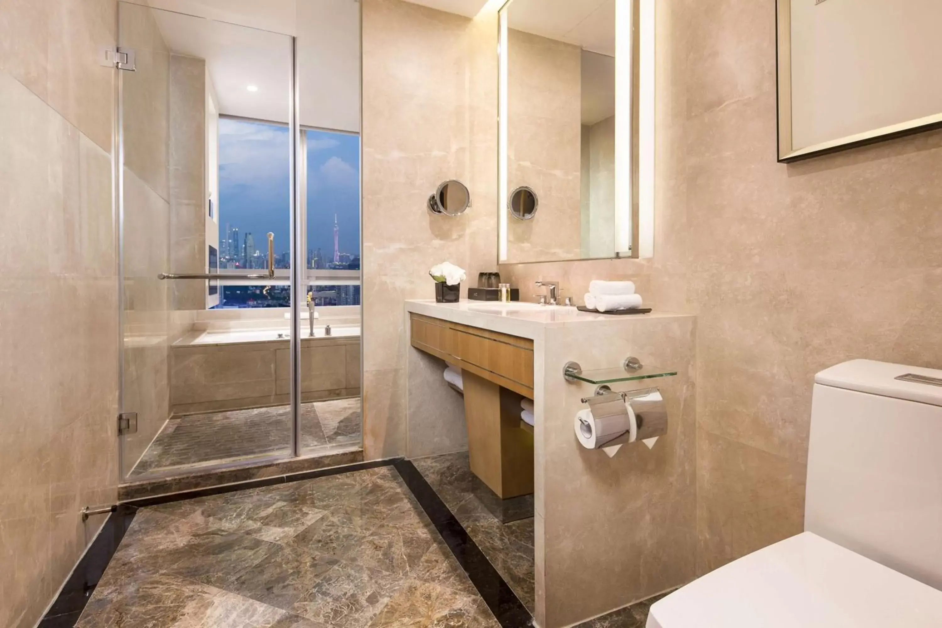Bathroom in DoubleTree by Hilton Guangzhou - Near Beijing Road Pedestrian Street Bathroom in DoubleTree by Hilton Guangzhou - Near Beijing Road Pedestrian Street