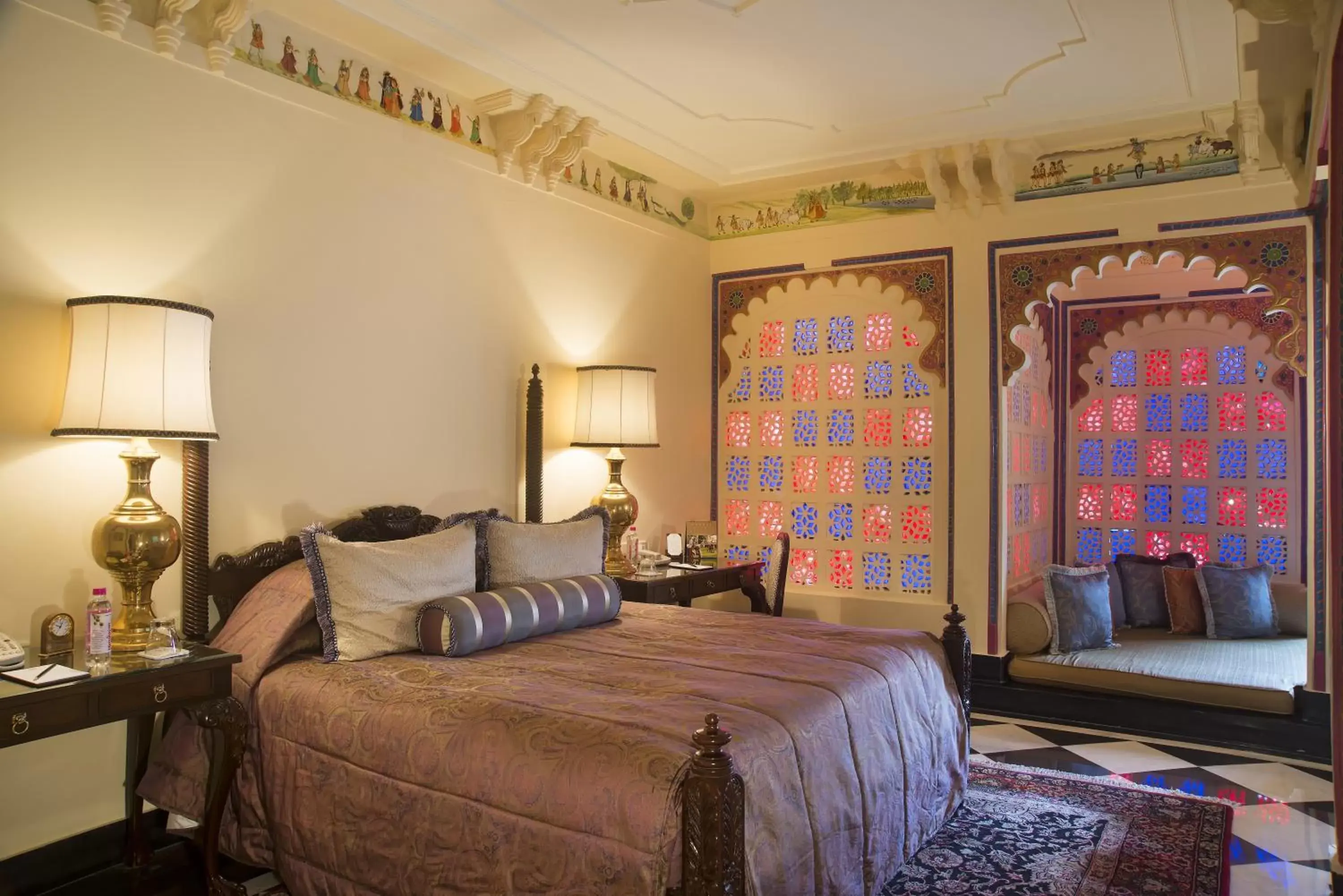 Bedroom, Bed in Taj Lake Palace Udaipur