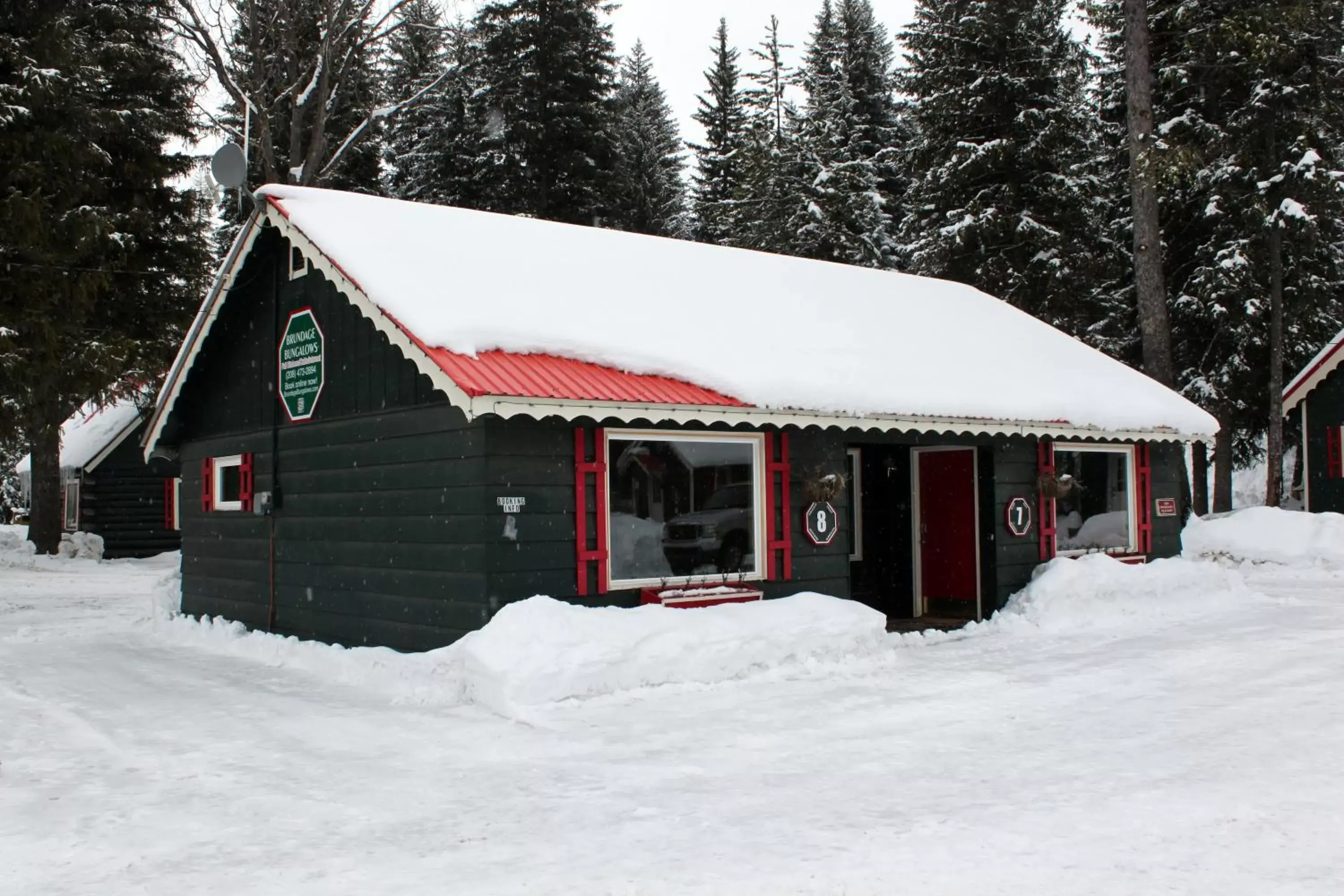 Property building, Winter in Brundage Bungalows