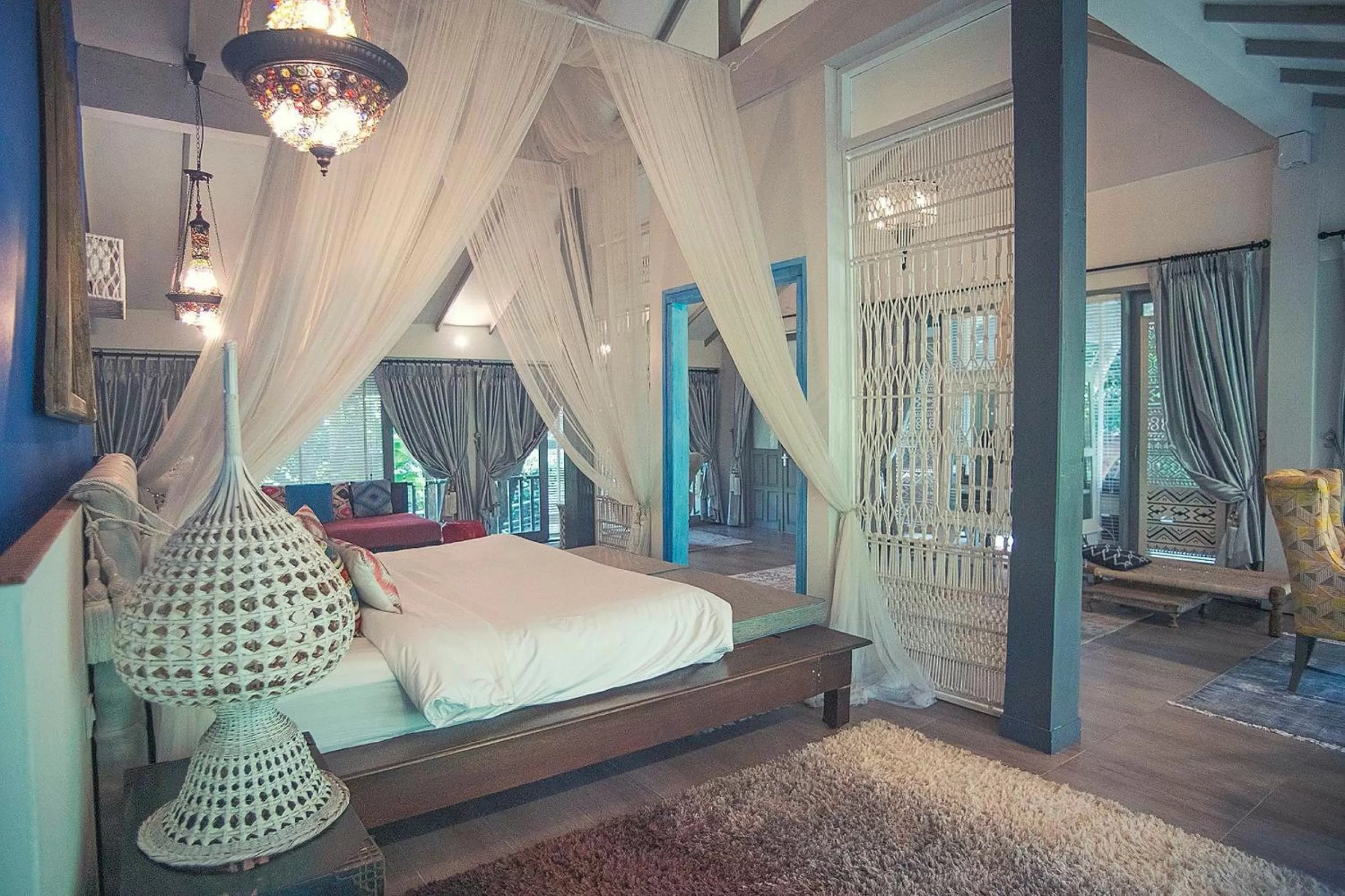 Bed in Baan Suan Residence เฮือนพักบ้านสวน