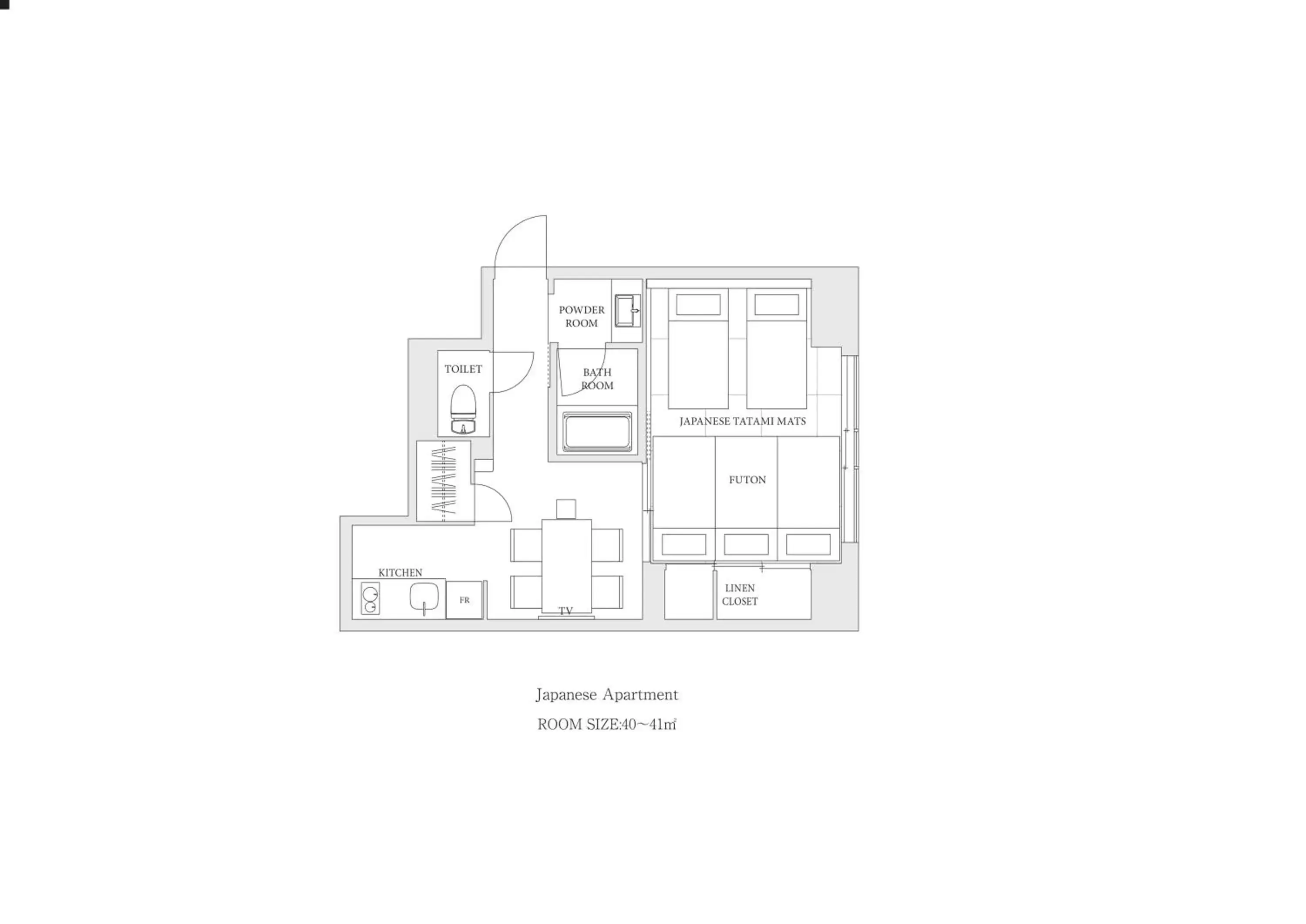 Photo of the whole room, Floor Plan in MIMARU OSAKA SHINSAIBASHI WEST