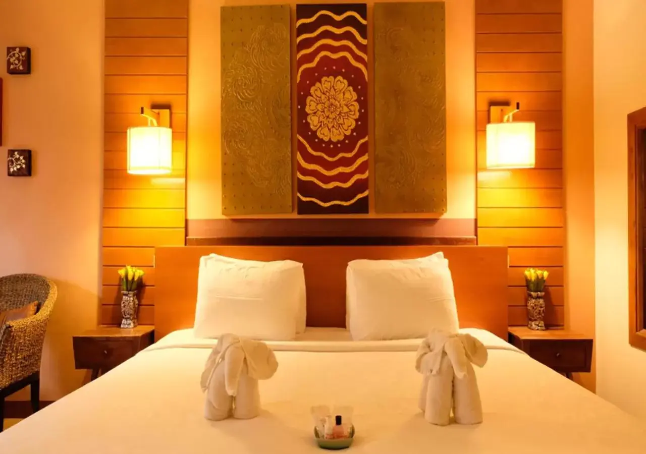 Decorative detail, Bed in Vieng Mantra Hotel