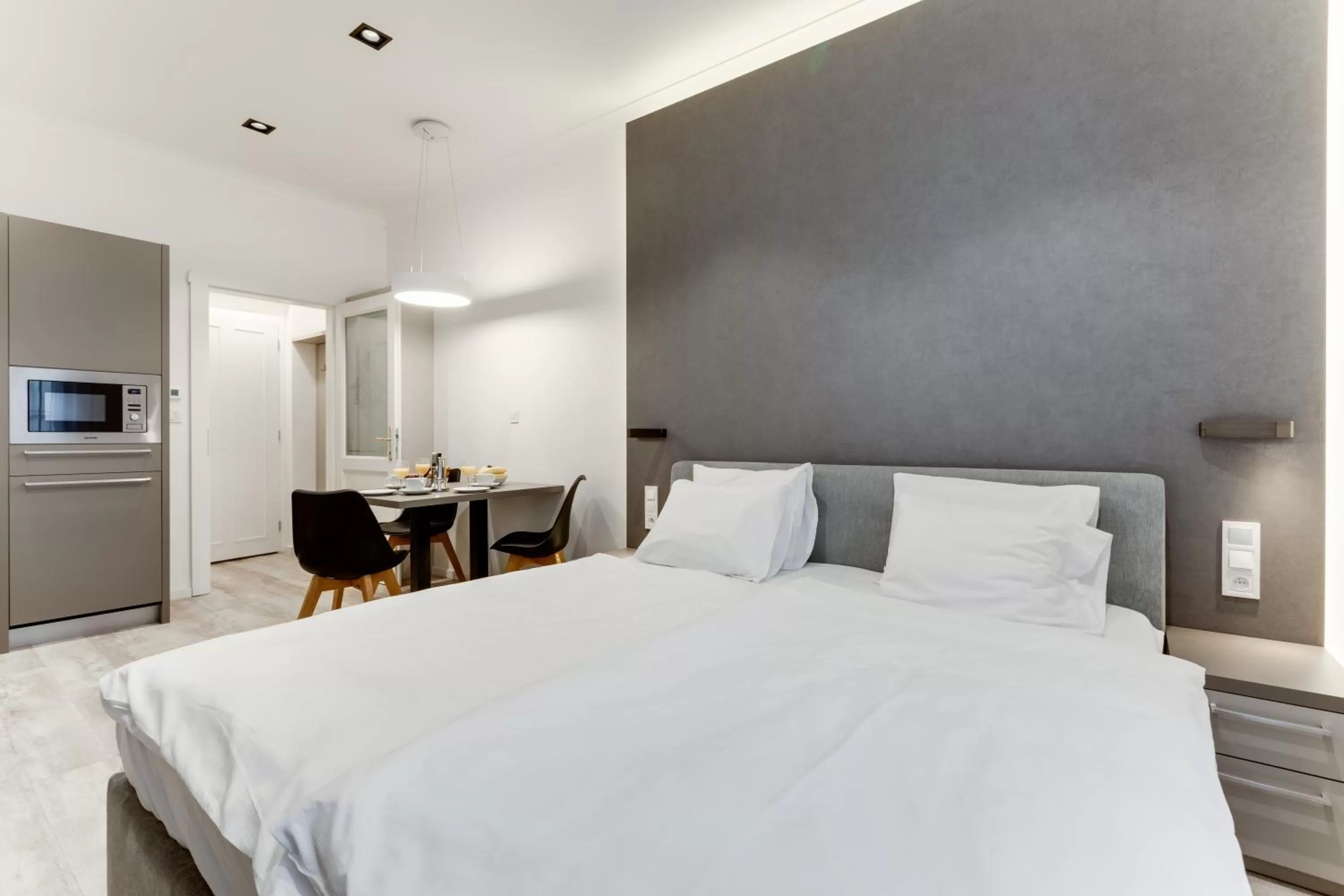 Bed in Lampi Aparthotel Prague