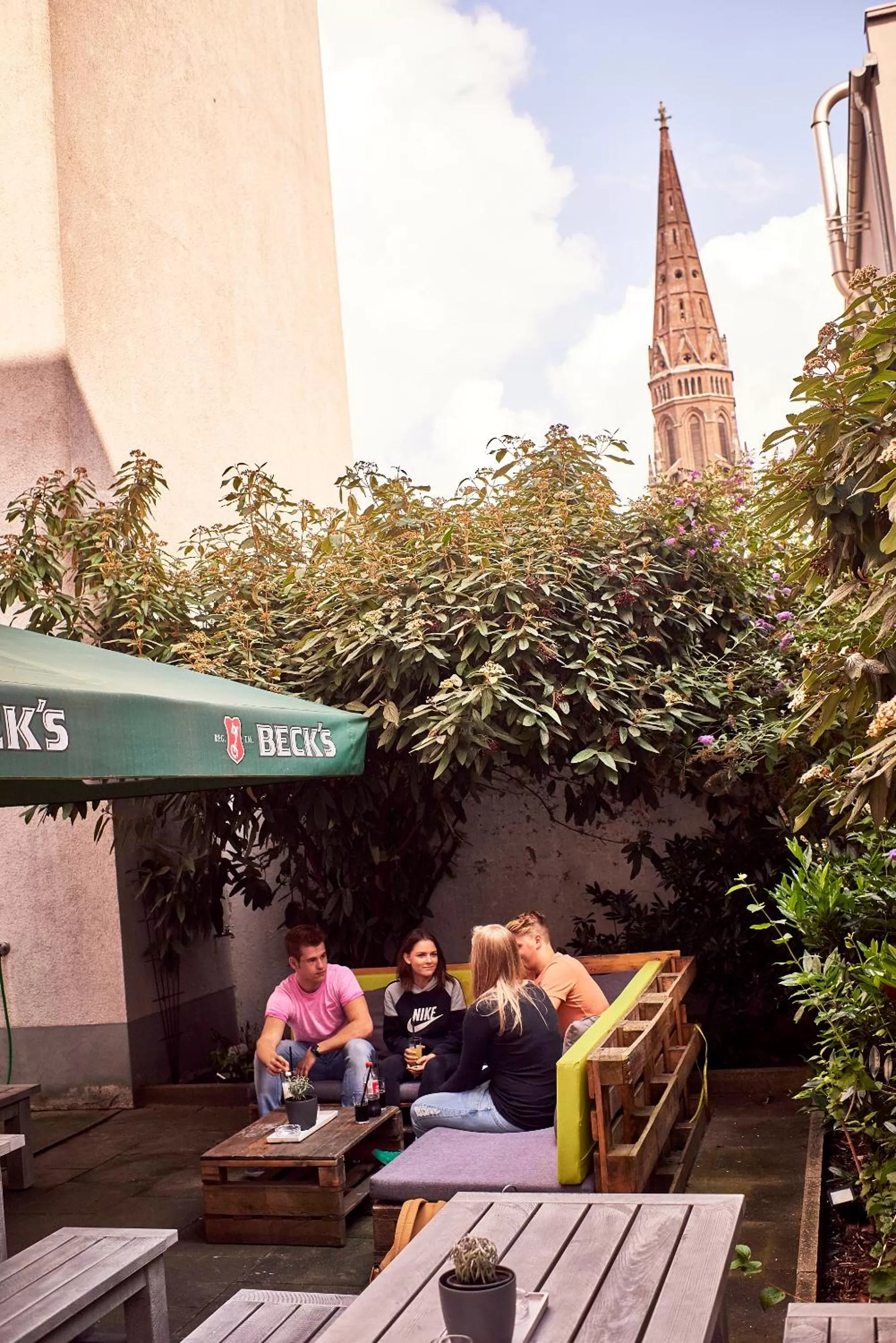 Balcony/Terrace in DJH-Gästehaus Bermuda3Eck