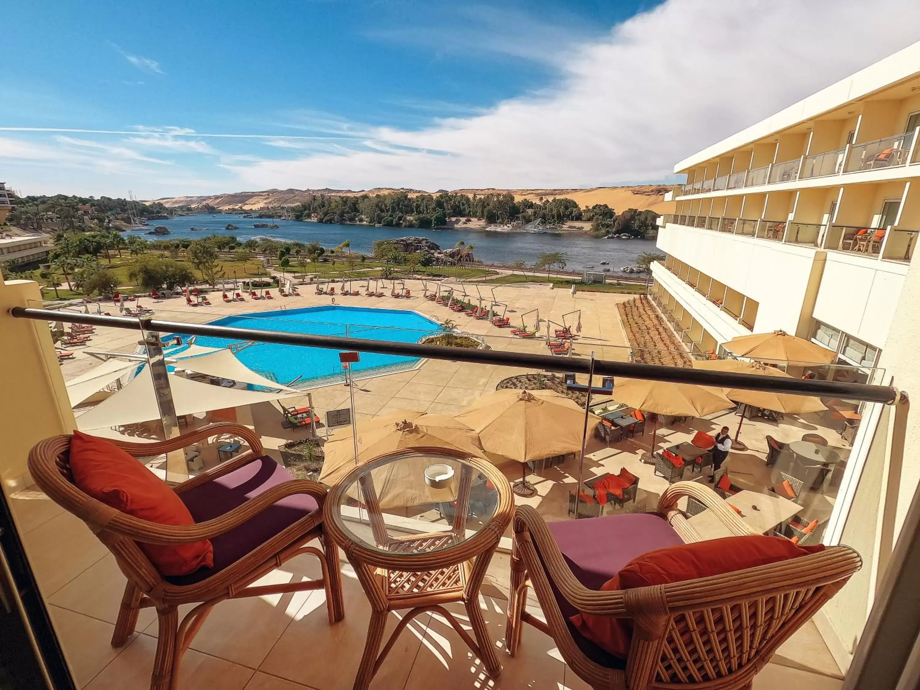 View (from property/room), Balcony/Terrace in Mövenpick Resort Aswan