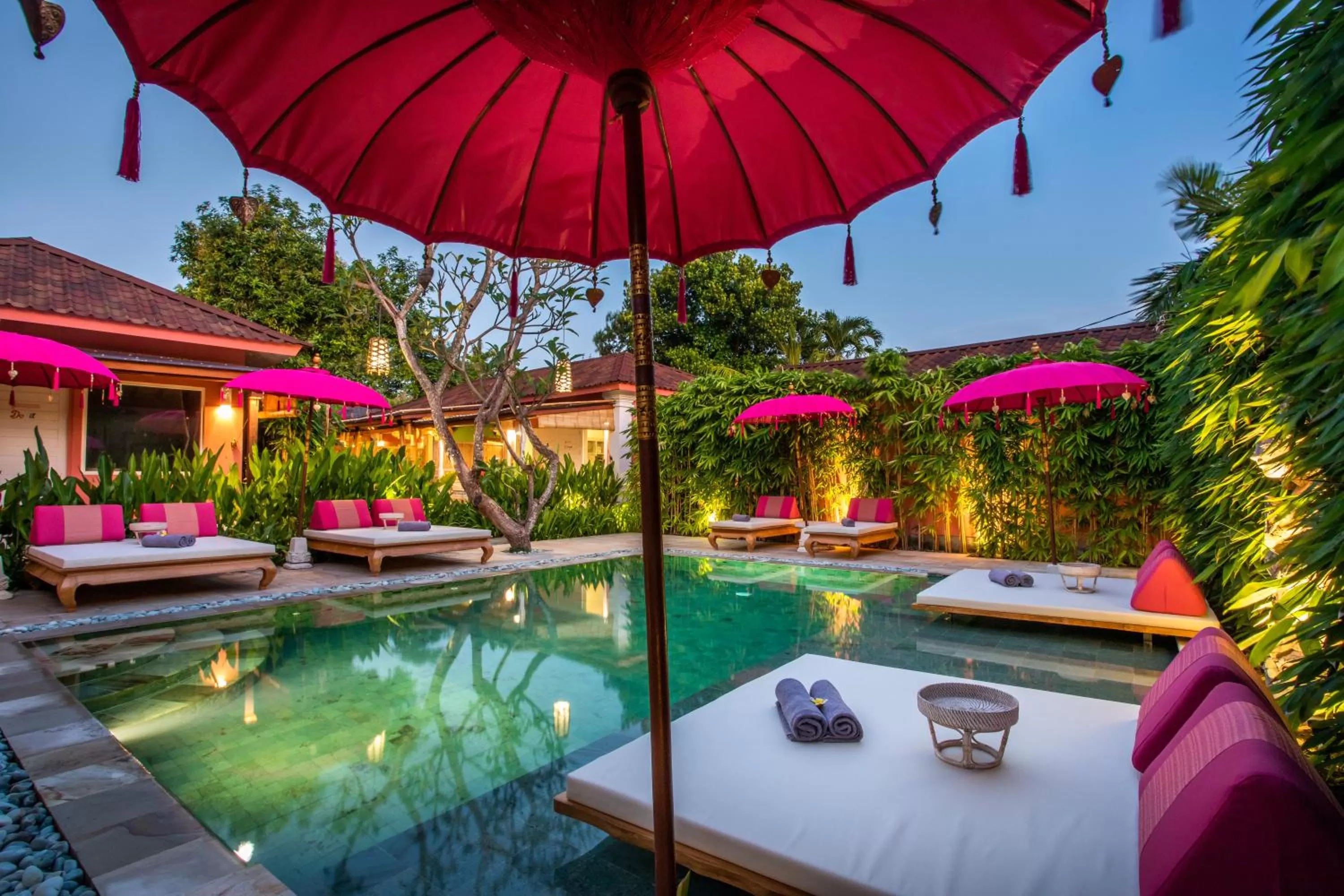 Pool view in PinkPrivate Sanur - for Cool Adults Only