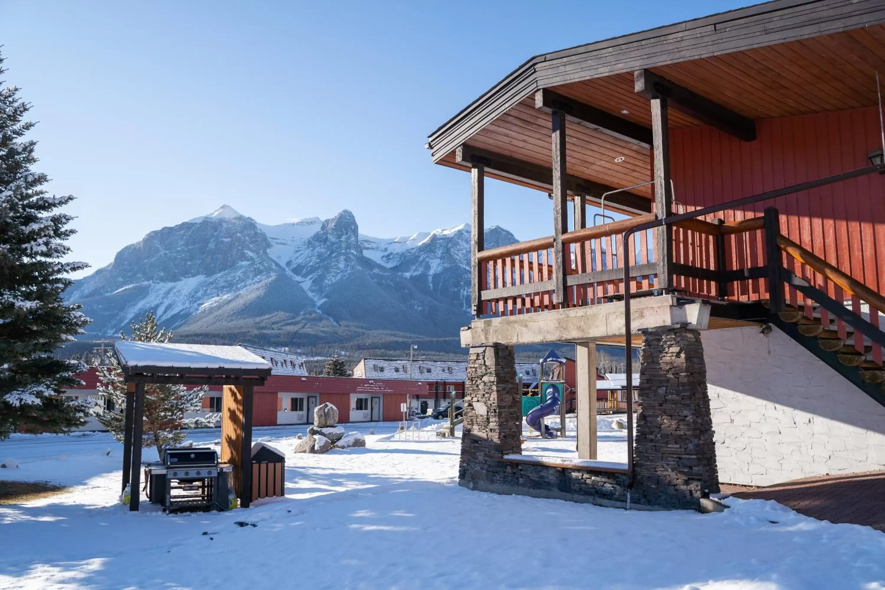 Property building, Winter in Rocky Mountain Ski Lodge