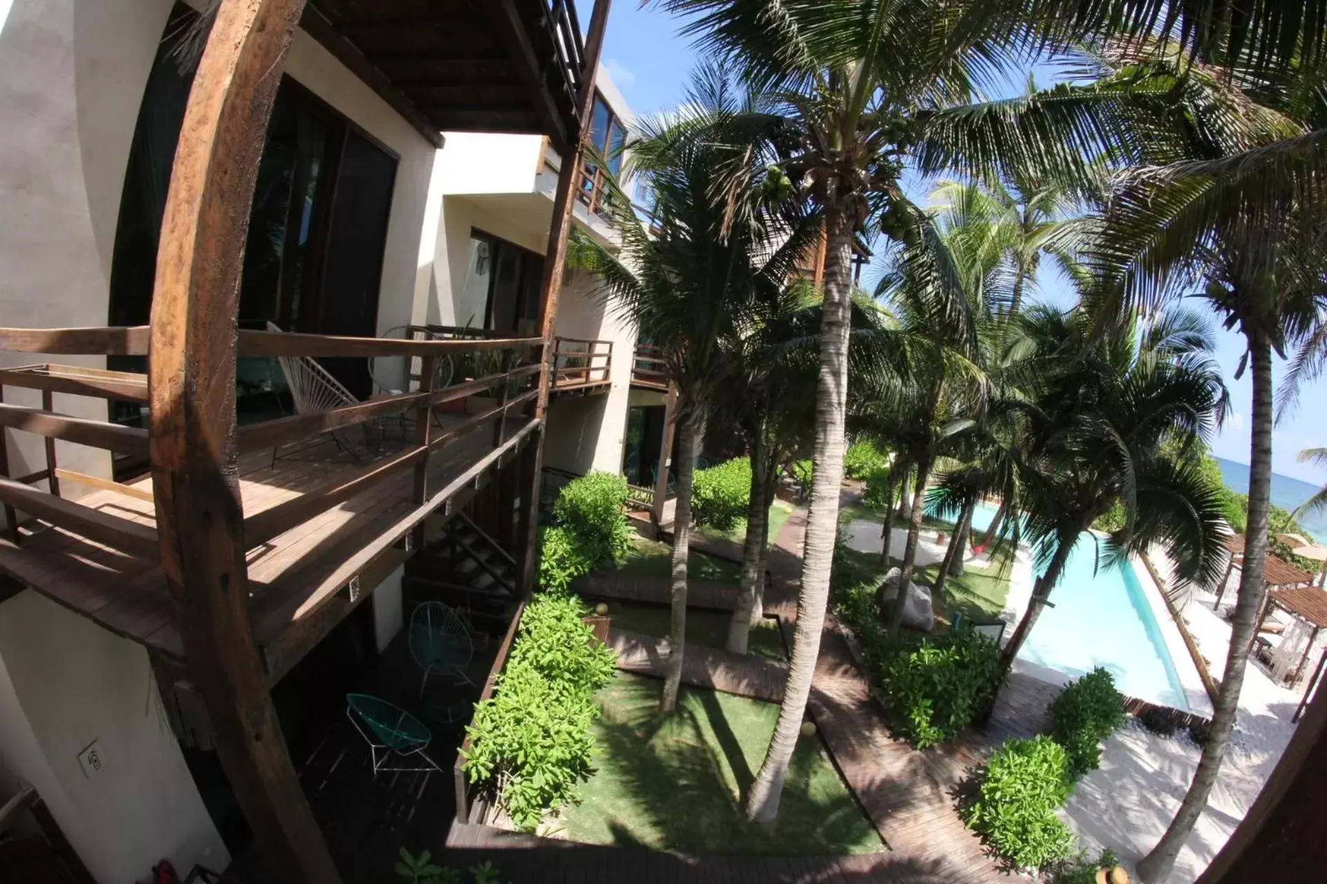 Balcony/Terrace, Pool View in Maria Del Mar Tulum - Adults Only