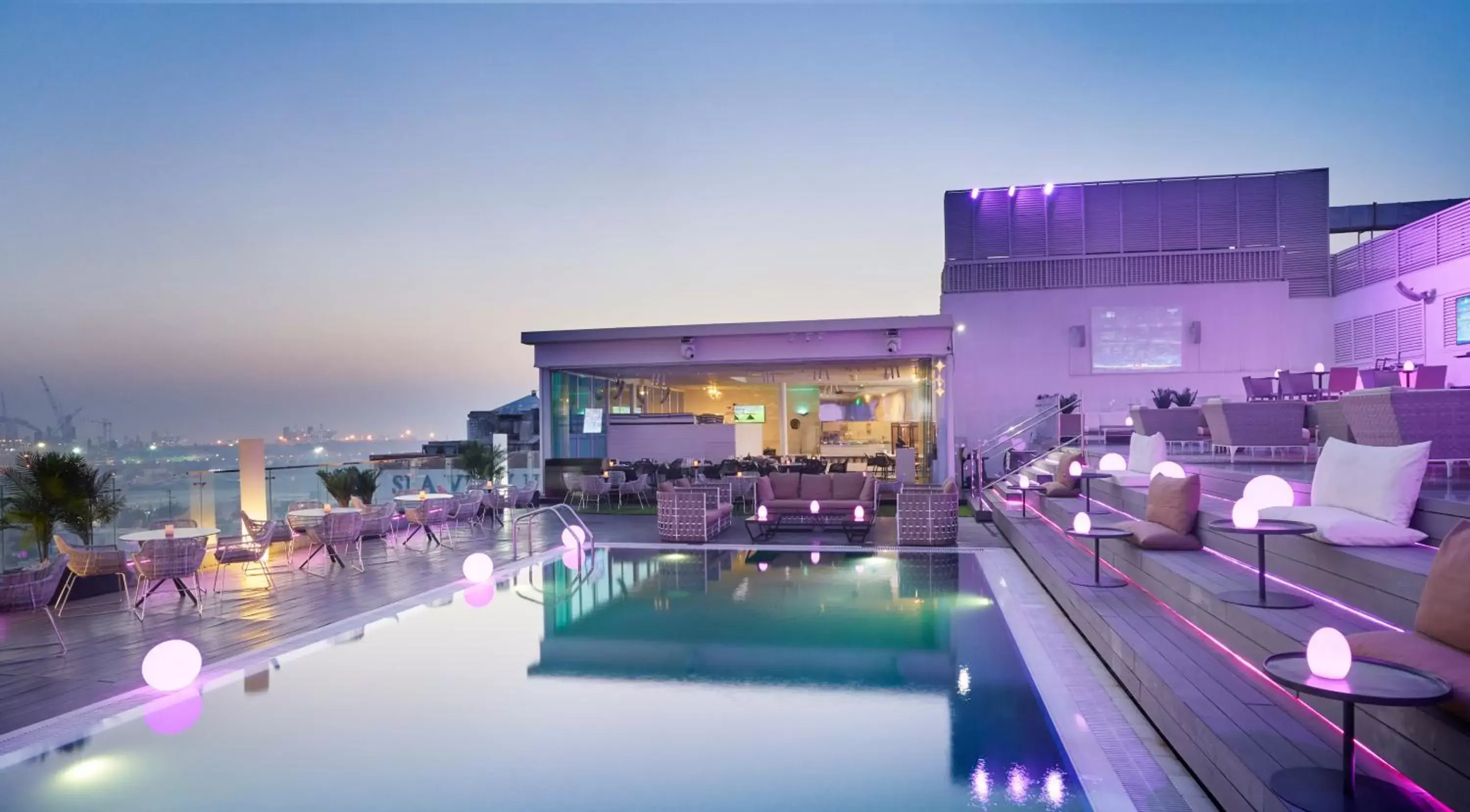 Balcony/Terrace, Swimming Pool in The Canvas Dubai - MGallery Hotel Collection