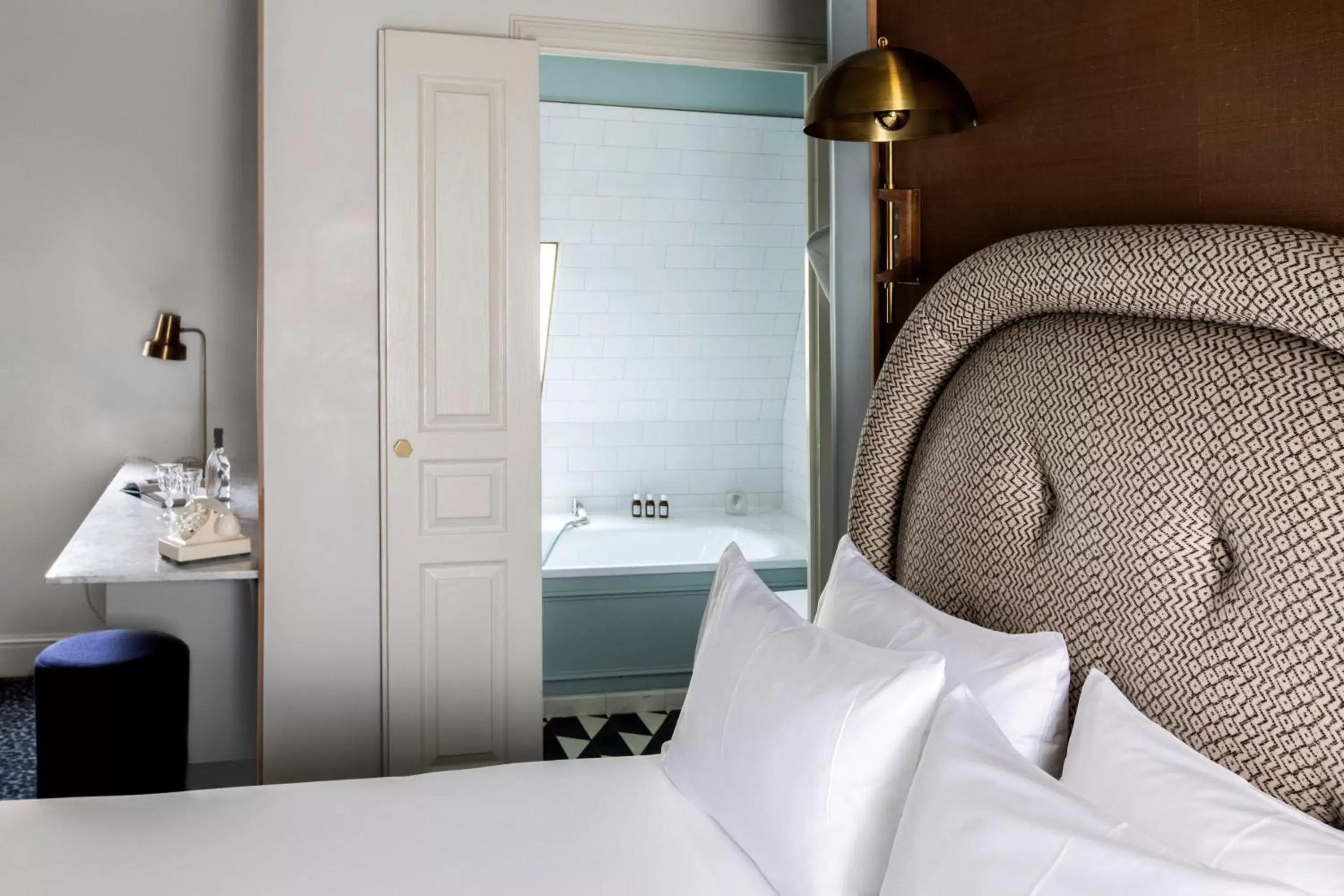 Bathroom, Bed in Grand Pigalle Hotel