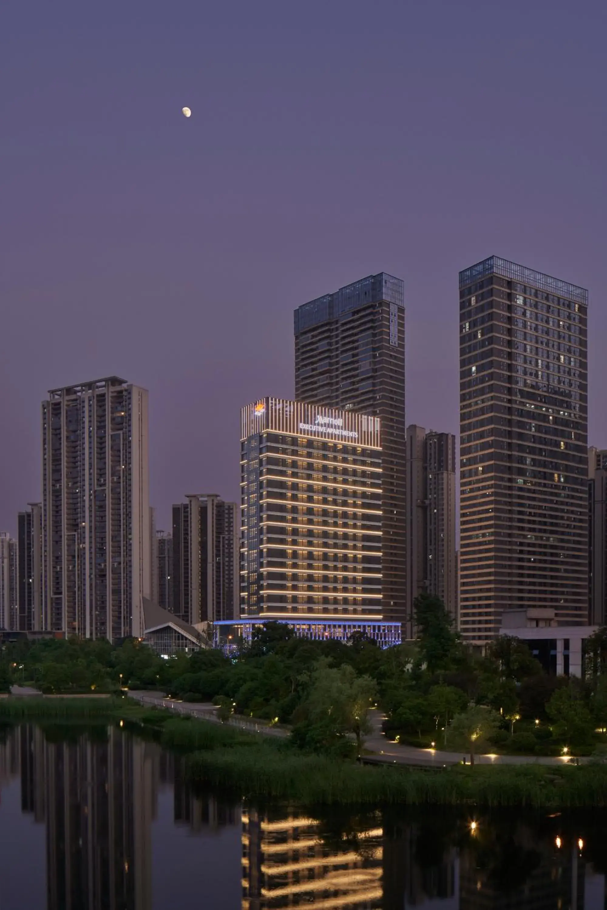 Property building in The Meixi Lake, Changsha Marriott Executive Apartments