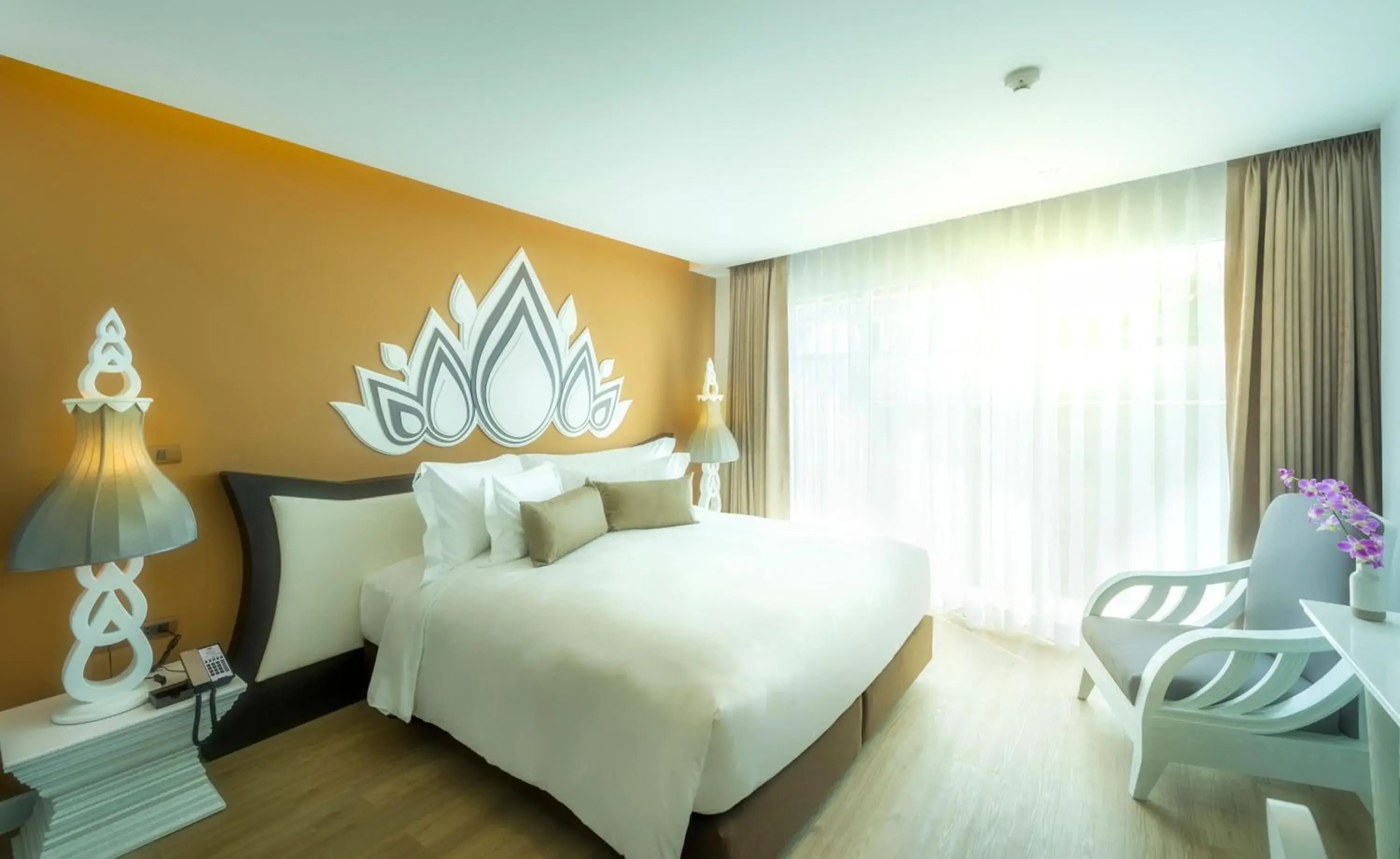 Decorative detail, Bed in Anajak Bangkok Hotel - SHA Plus