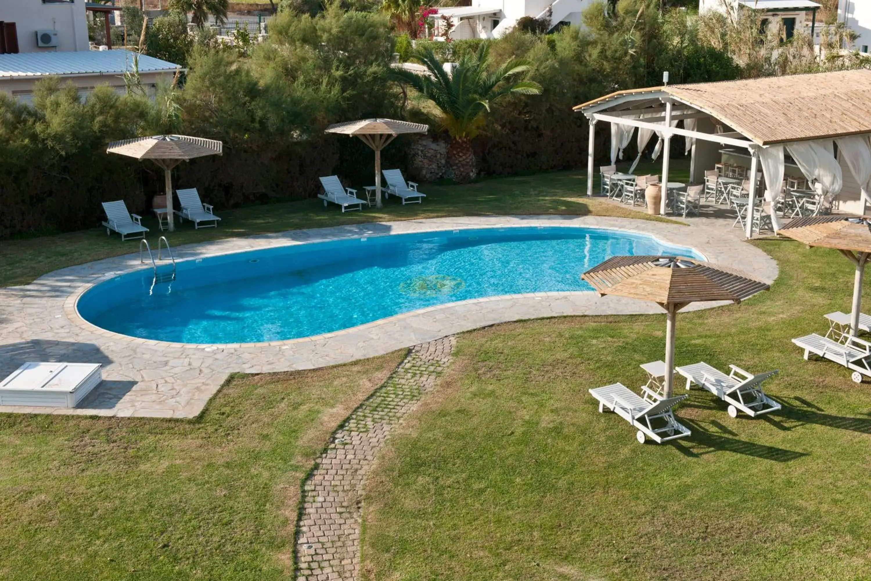 Bird's eye view, Swimming Pool in Ammos Naxos Exclusive Apartment