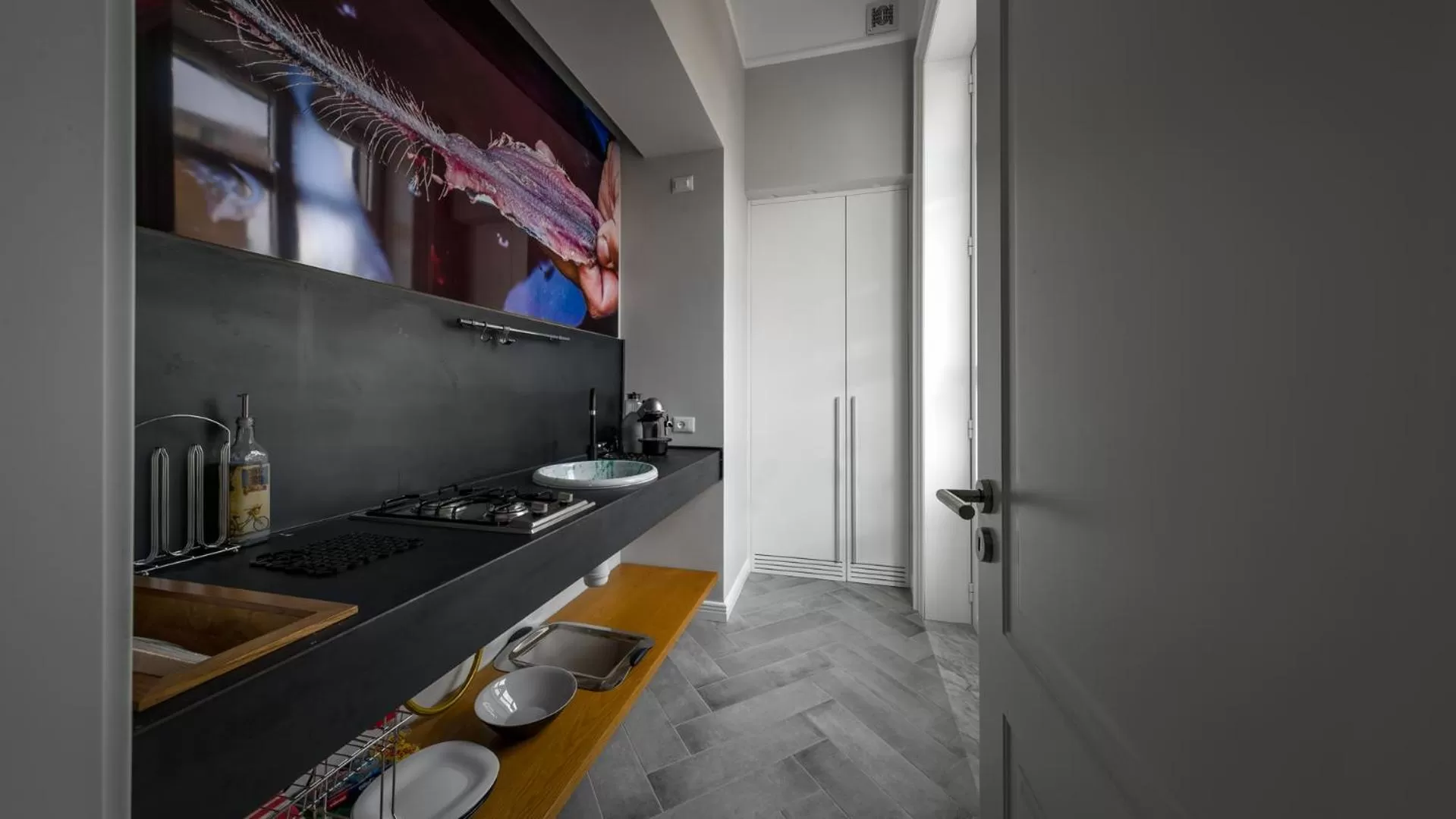 Kitchen or kitchenette in Suite del Ponte Normanno