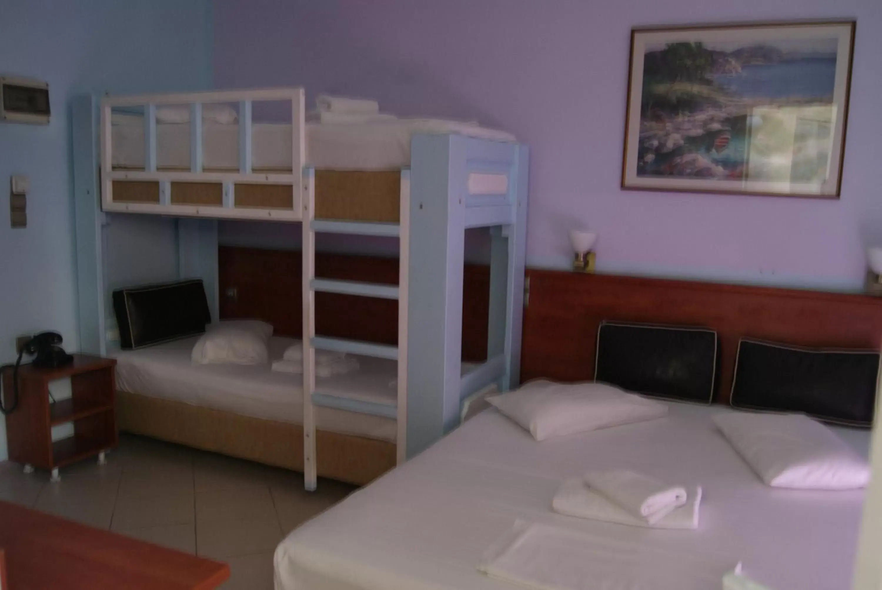 Bed, Bunk Bed in Diethnes Hotel