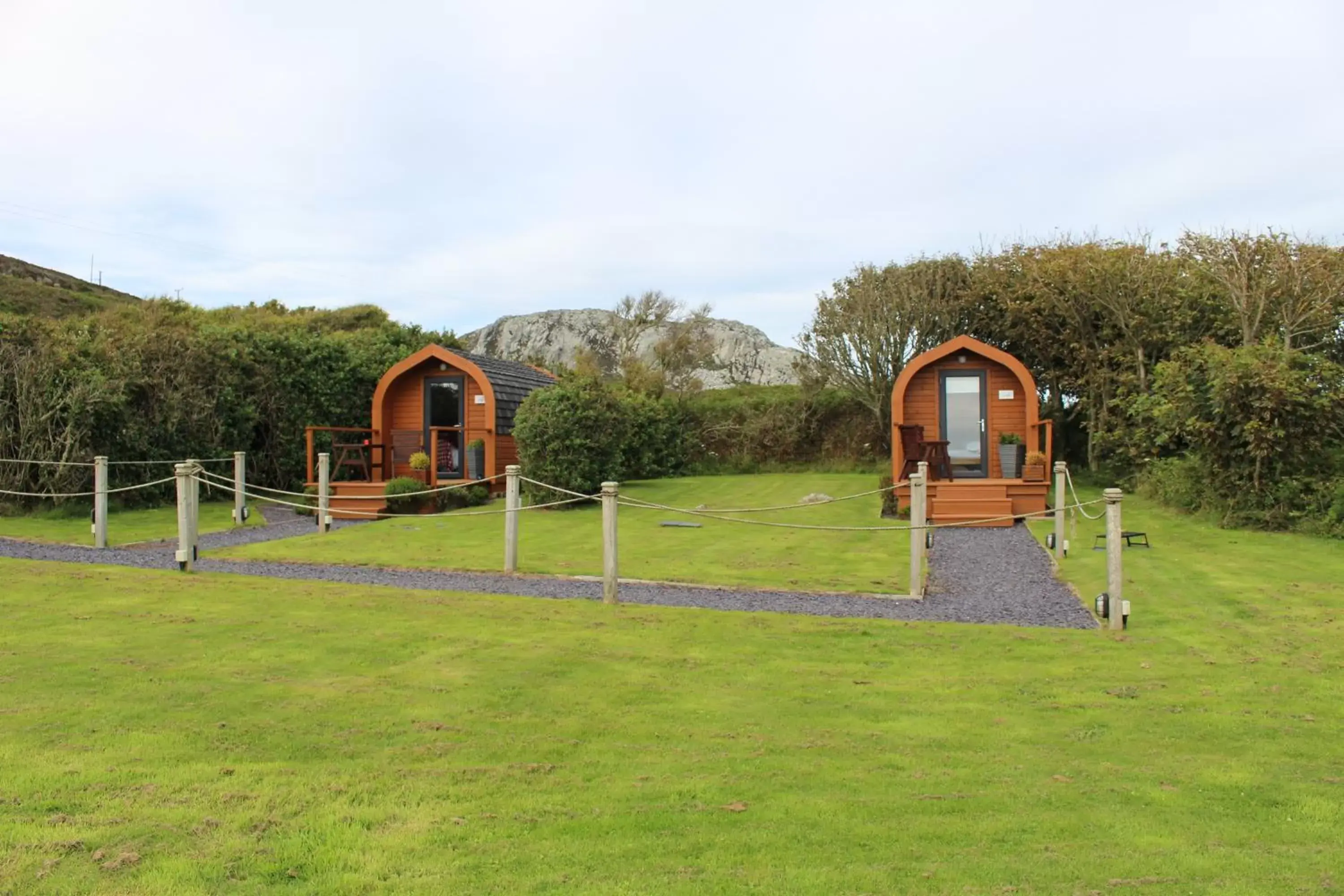 Facade/entrance, Children's Play Area in Sea and Mountain View Luxury Glamping Pods Heated