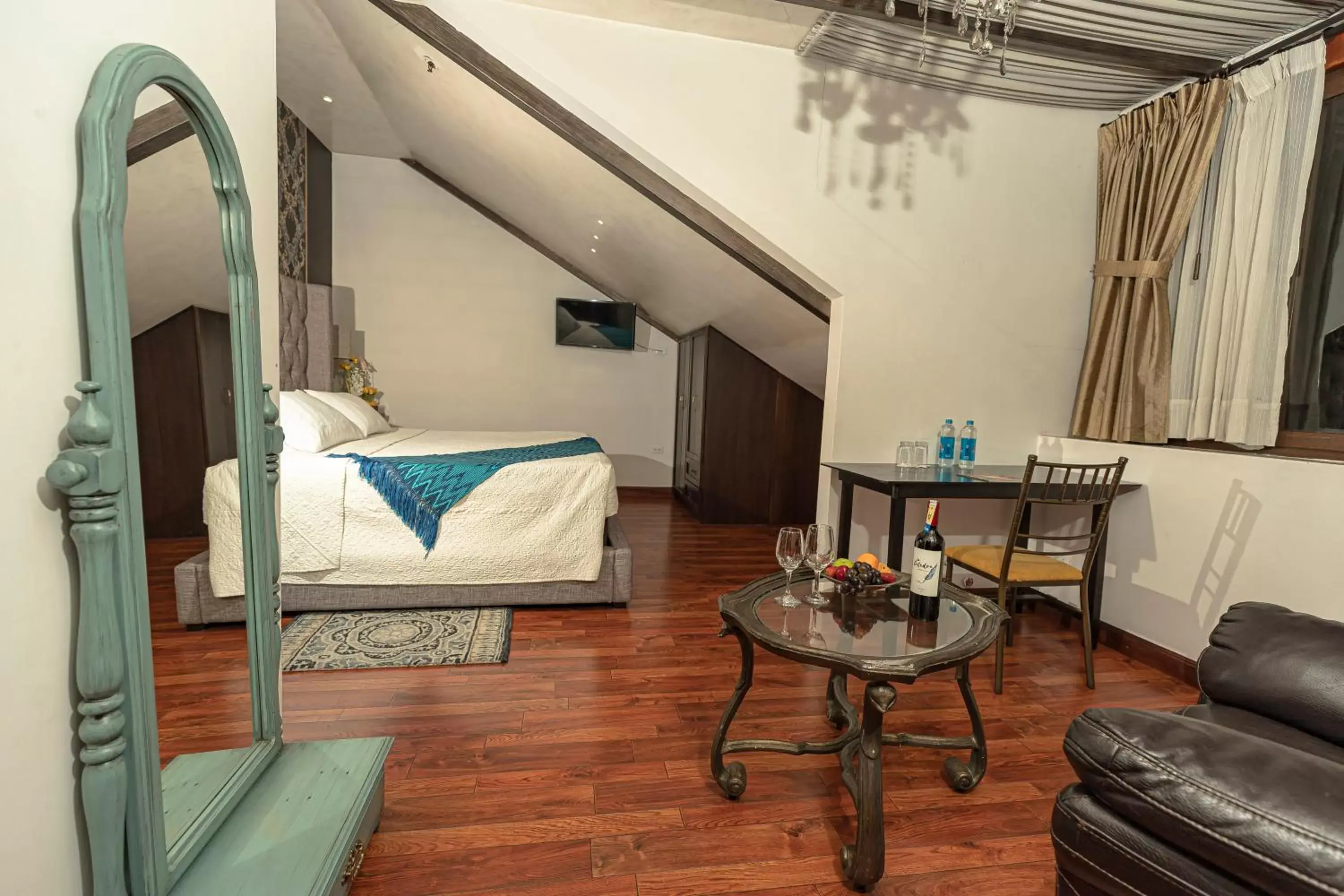 Seating area, Bed in Hotel Azul de la Plaza by Chat Noir Seating area, Bed in Hotel Azul de la Plaza by Chat Noir