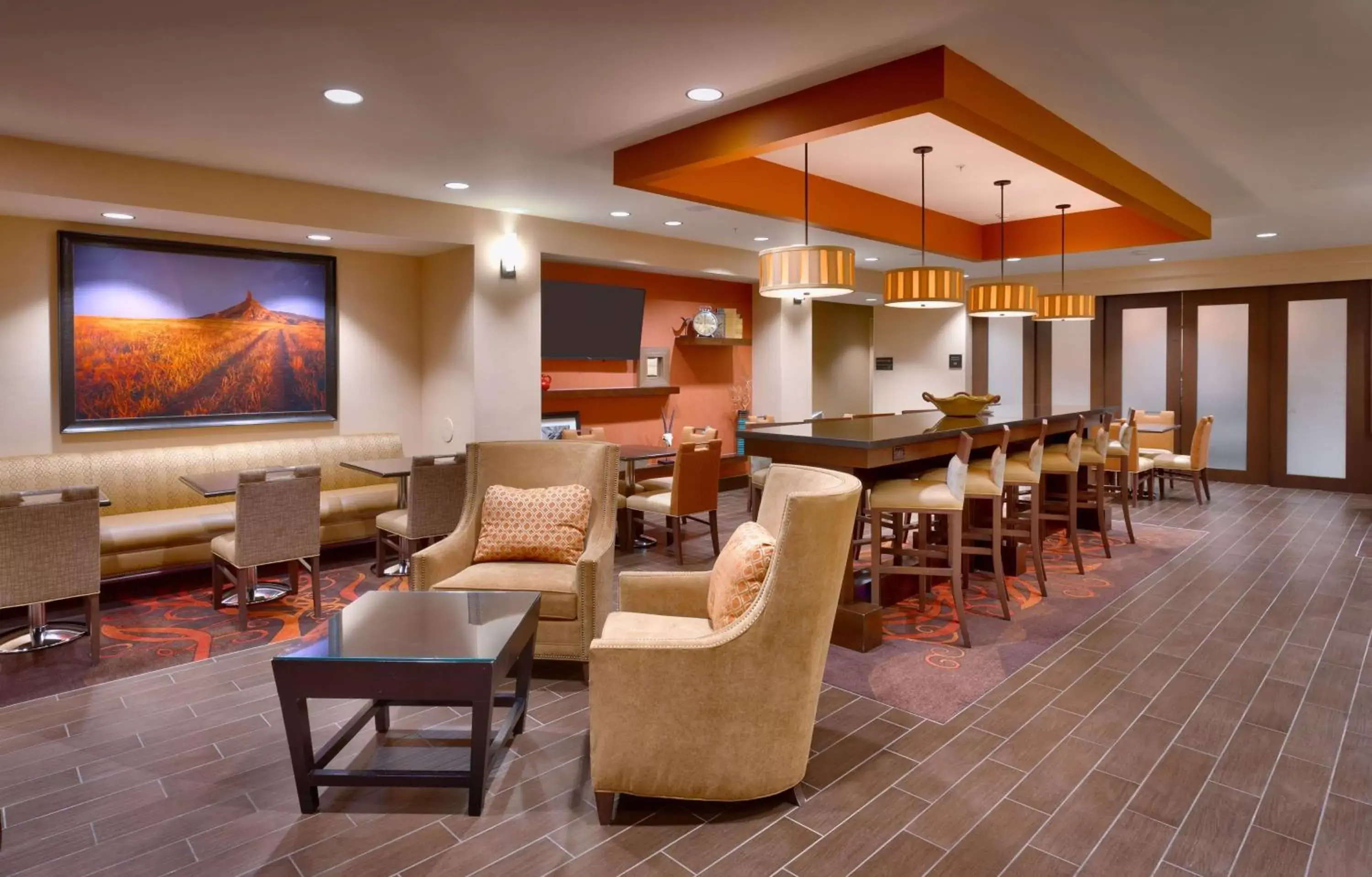 Lobby or reception, Lounge/Bar in Hampton Inn Omaha/West Dodge Road, Old Mill