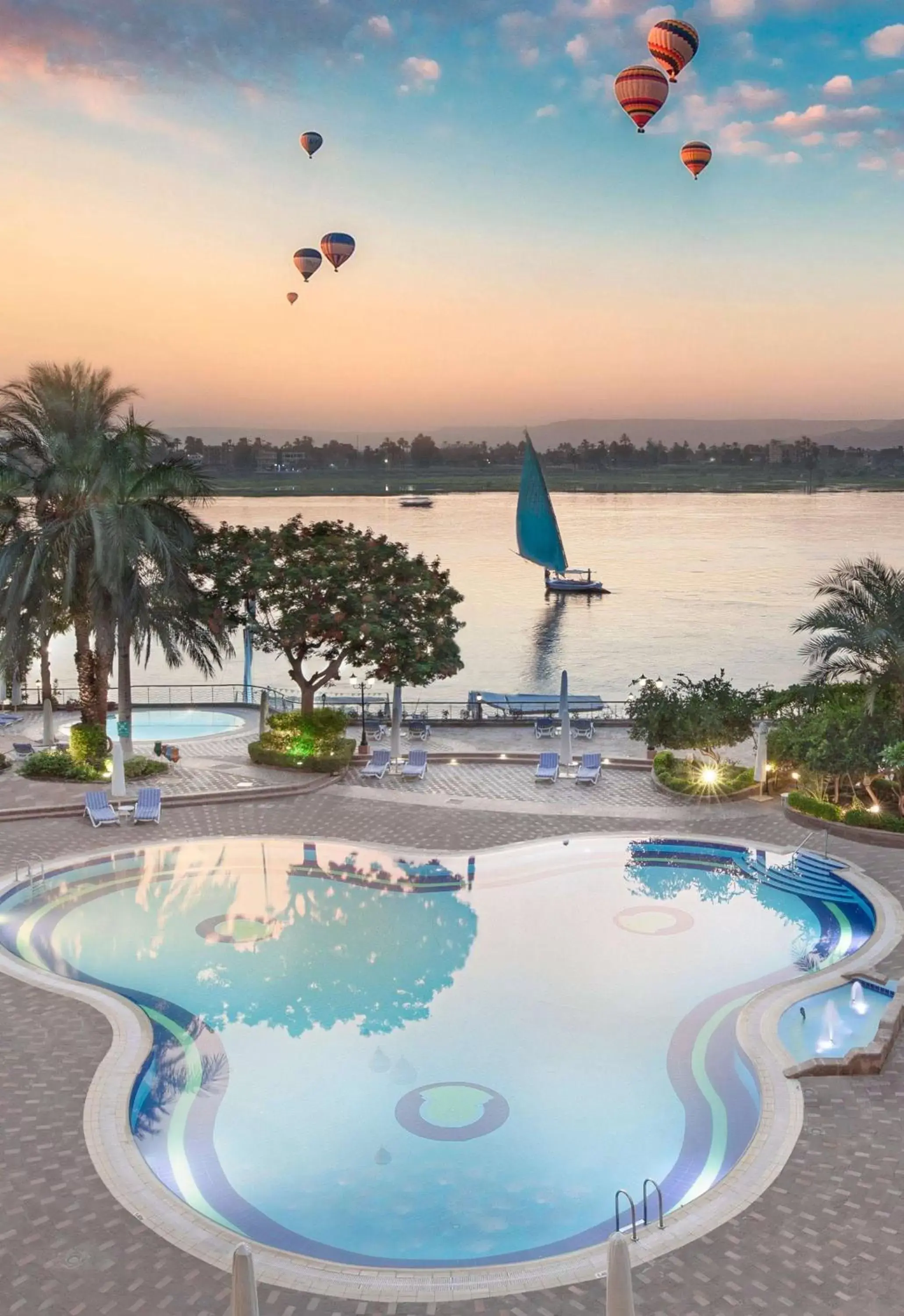 Swimming Pool in Steigenberger Nile Palace Luxor - Convention Center