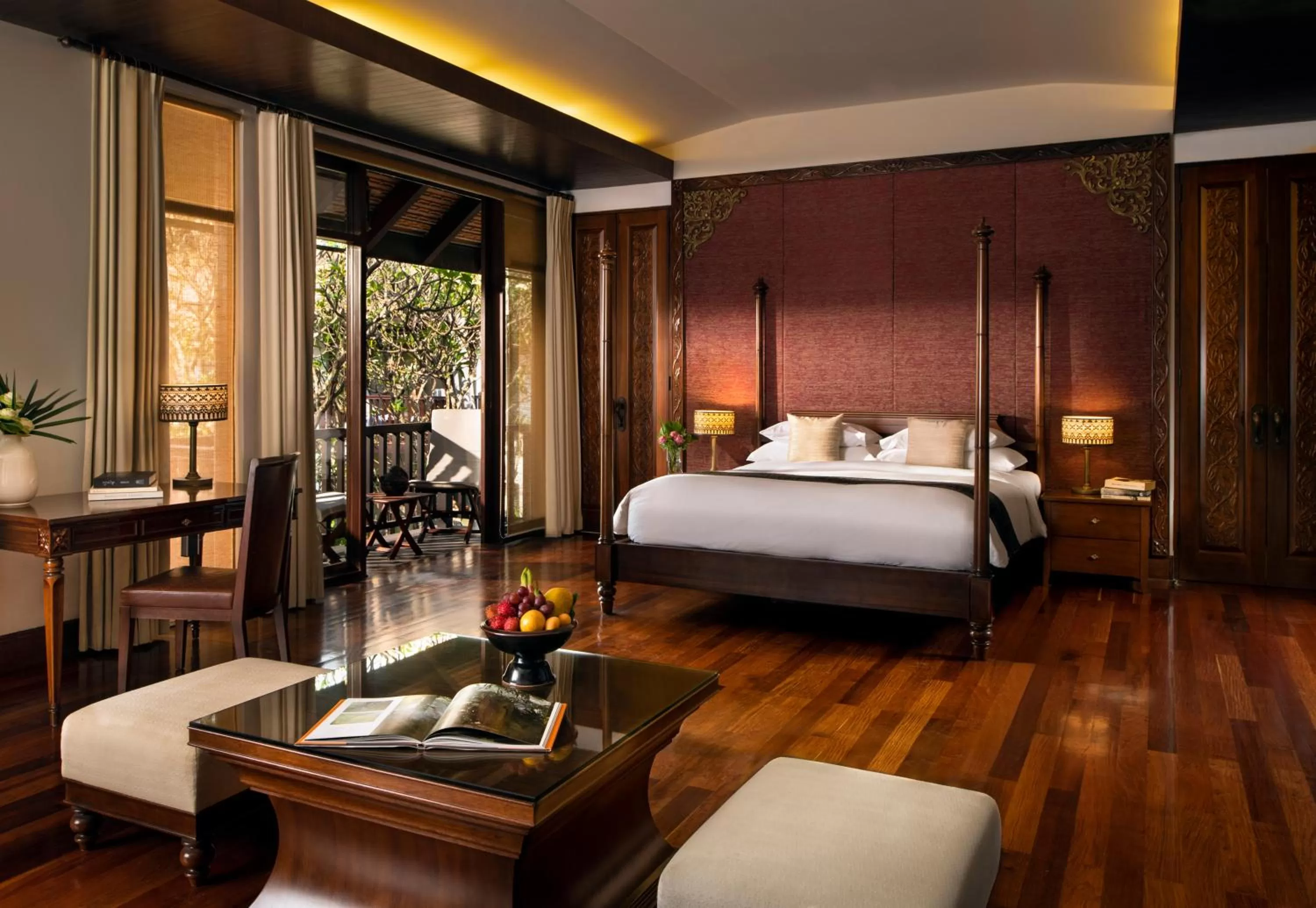 View (from property/room), Bed in Anantara Angkor Resort