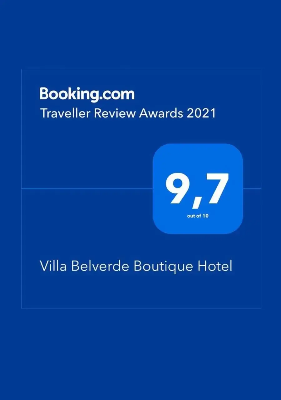 Certificate/Award in Villa Belverde Boutique Hotel