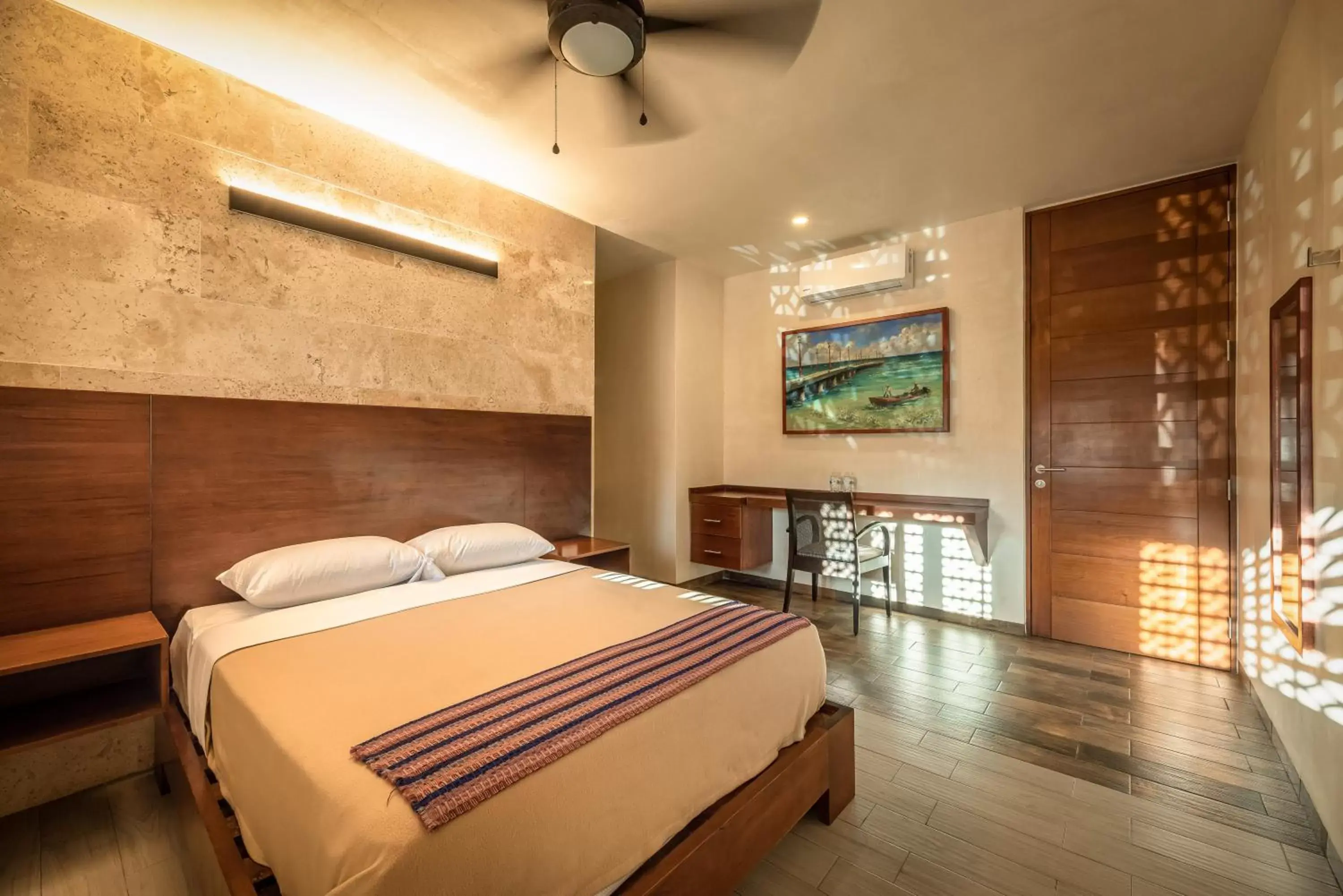 Bedroom, Bed in La Casona de Sisal Hotel