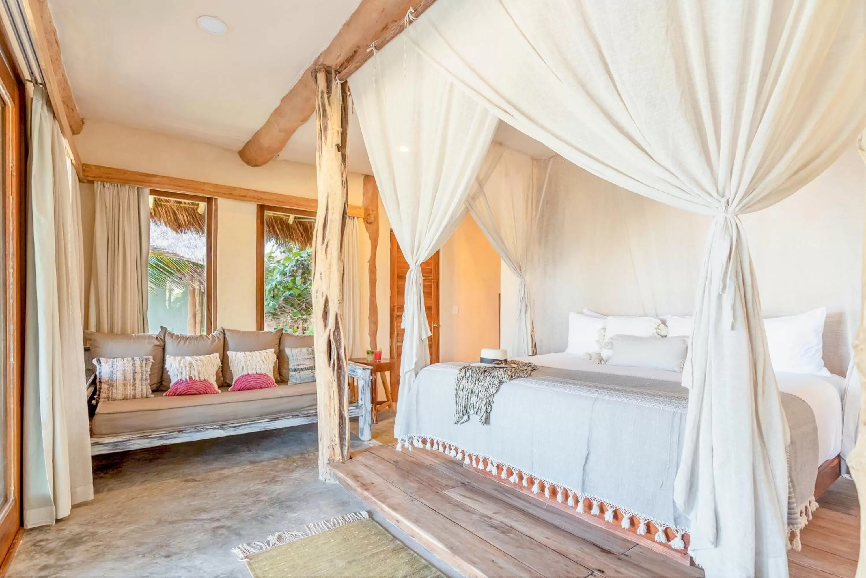 Bed in Ahau Tulum - Beachfront Hotel