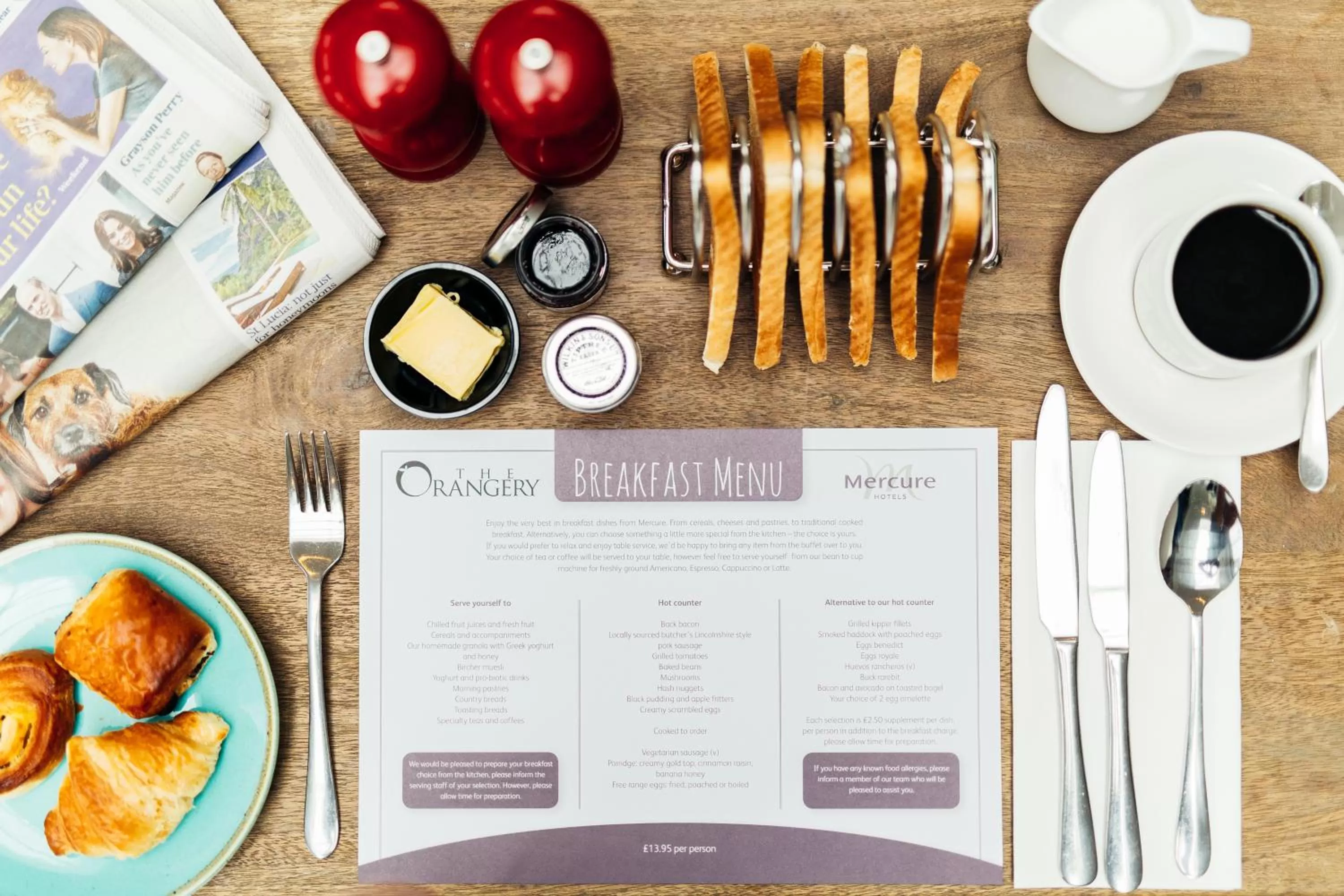 Food and drinks in Mercure Newcastle George Washington Hotel Golf & Spa