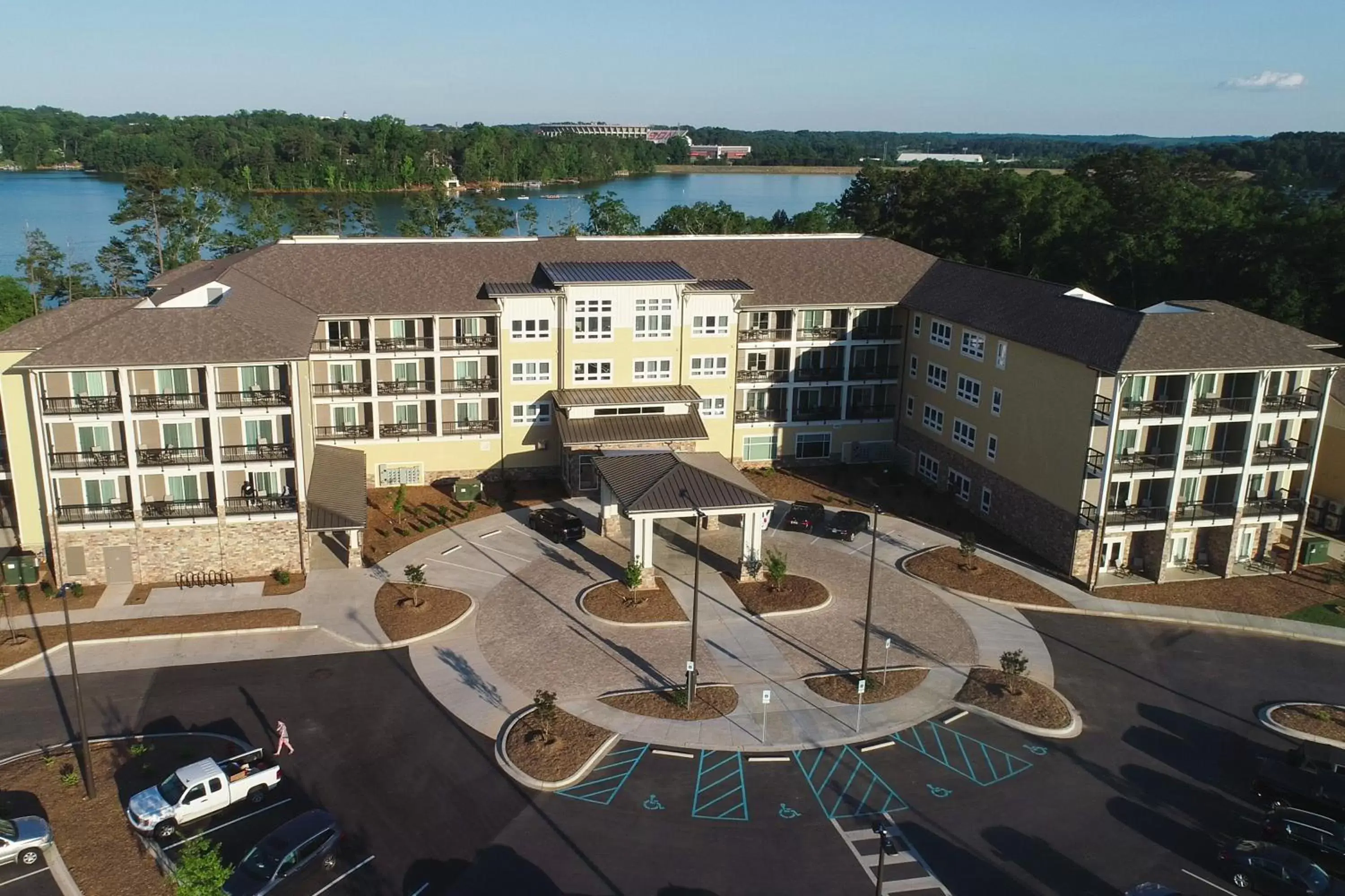 Facade/entrance, Bird's-eye View in Lakeside Lodge Clemson