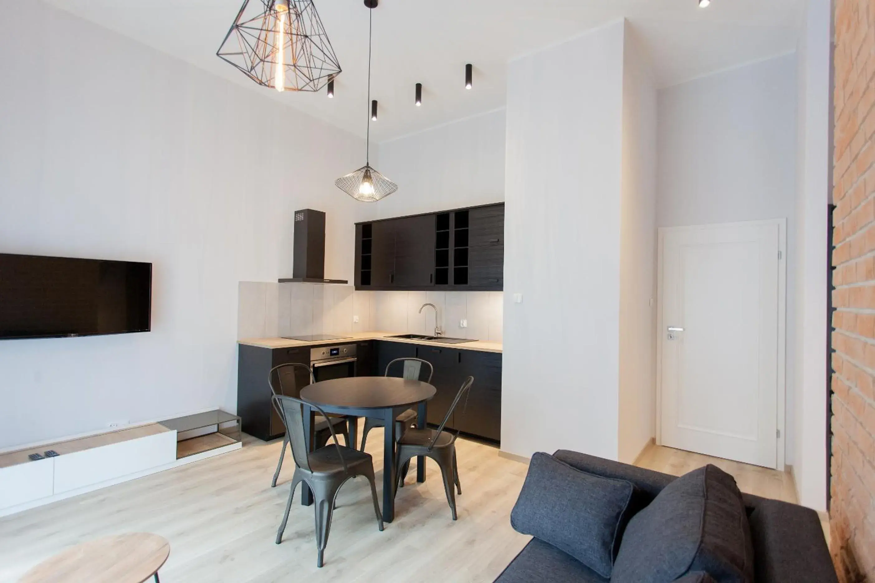 Kitchen or kitchenette, Seating Area in GRANO APARTMENTS Gdansk Nowa Motlawa SPA & Wellness