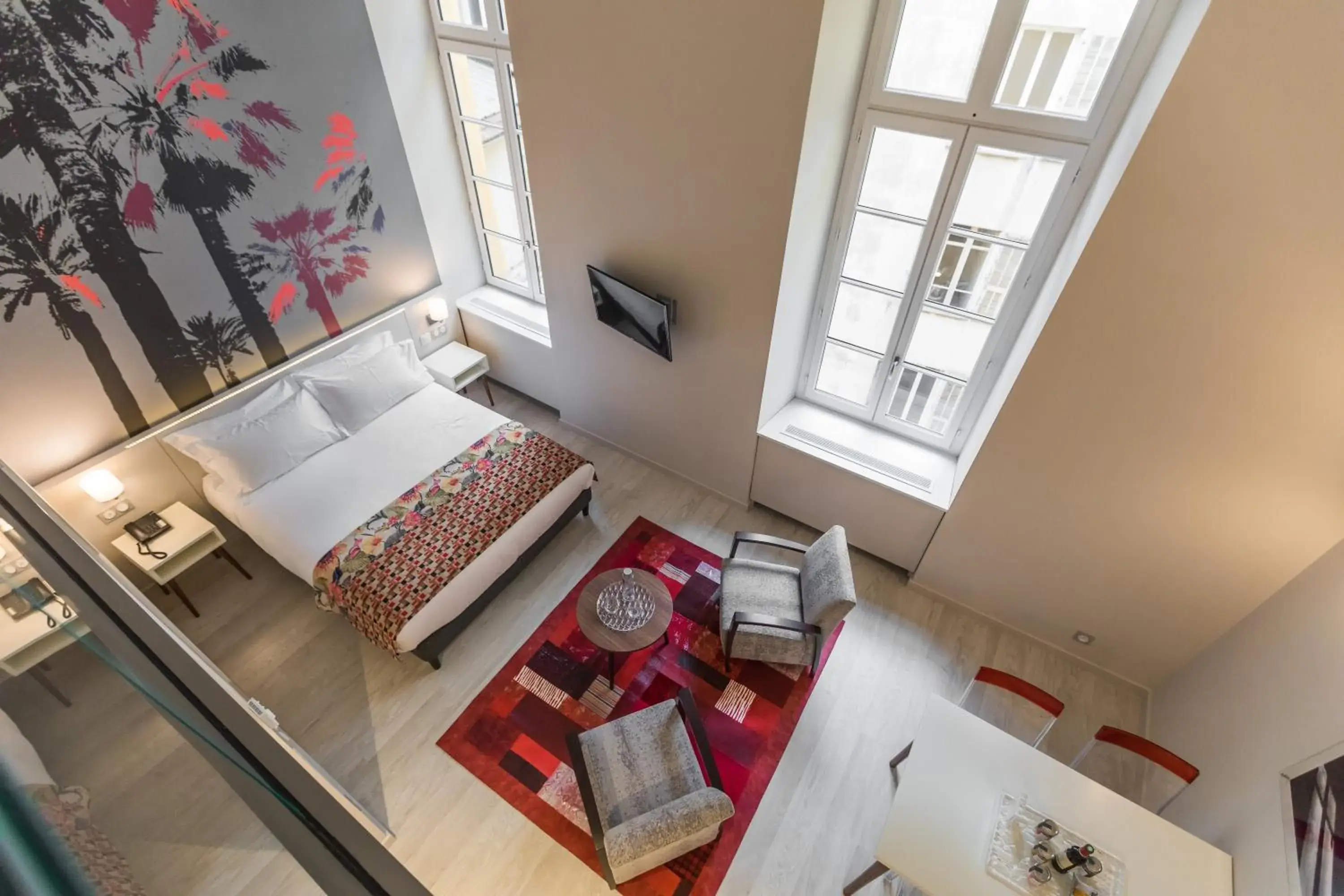 Seating area, Bed in Palais Saleya Boutique Hôtel Seating area, Bed in Palais Saleya Boutique Hôtel