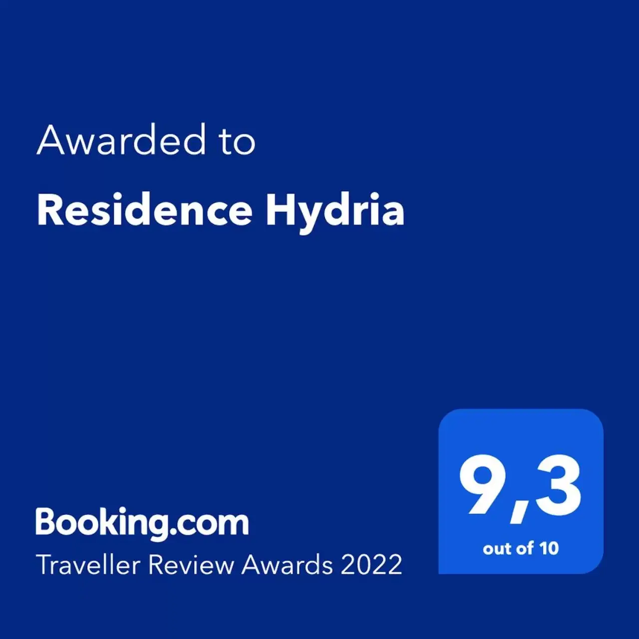 Certificate/Award, Logo/Certificate/Sign/Award in Residence Hydria