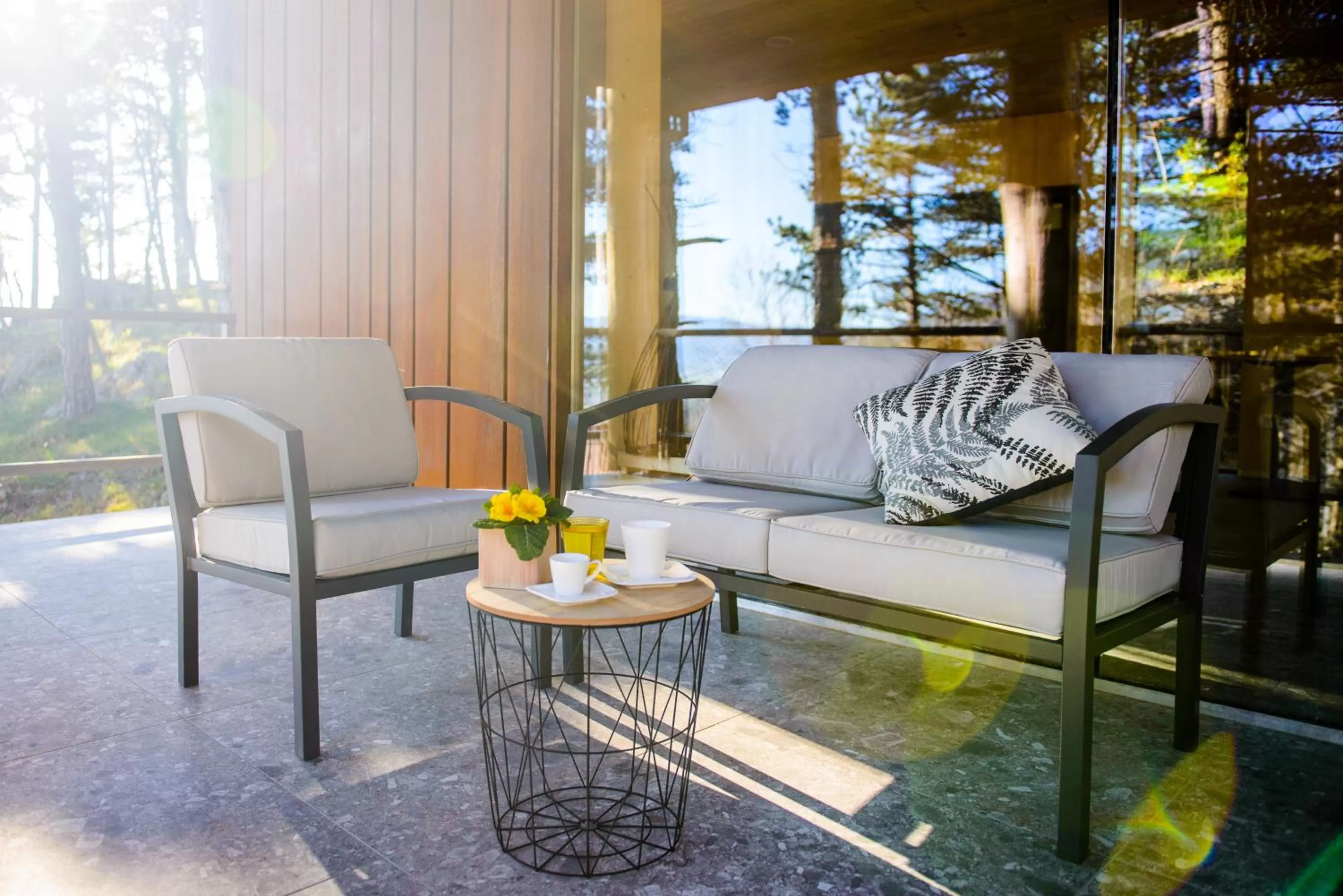 Balcony/Terrace in Theodosius Forest Village - Glamping in Vipava valley