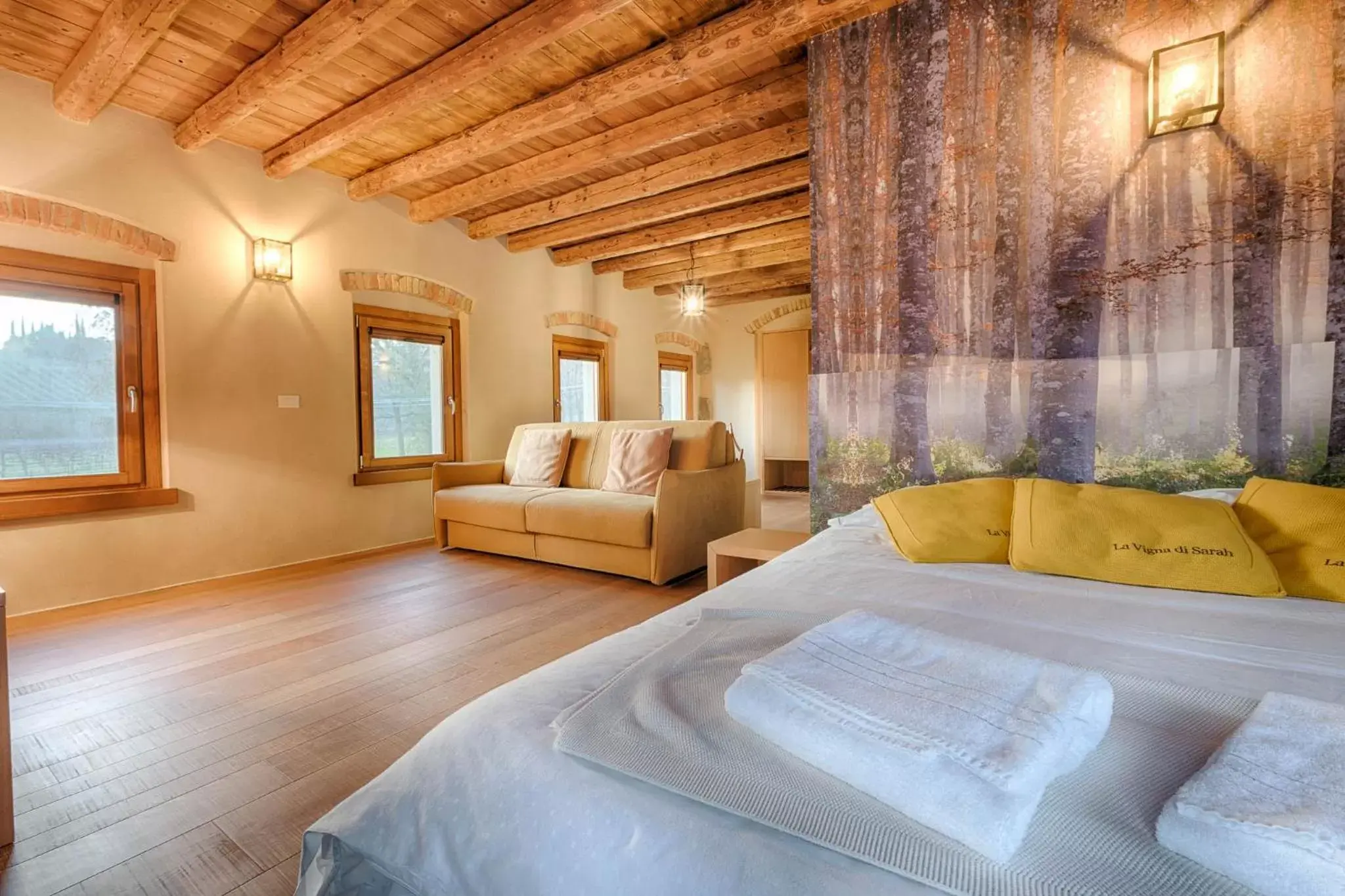 Quadruple Room with Garden View in Agriturismo La Vigna di Sarah Quadruple Room with Garden View in Agriturismo La Vigna di Sarah