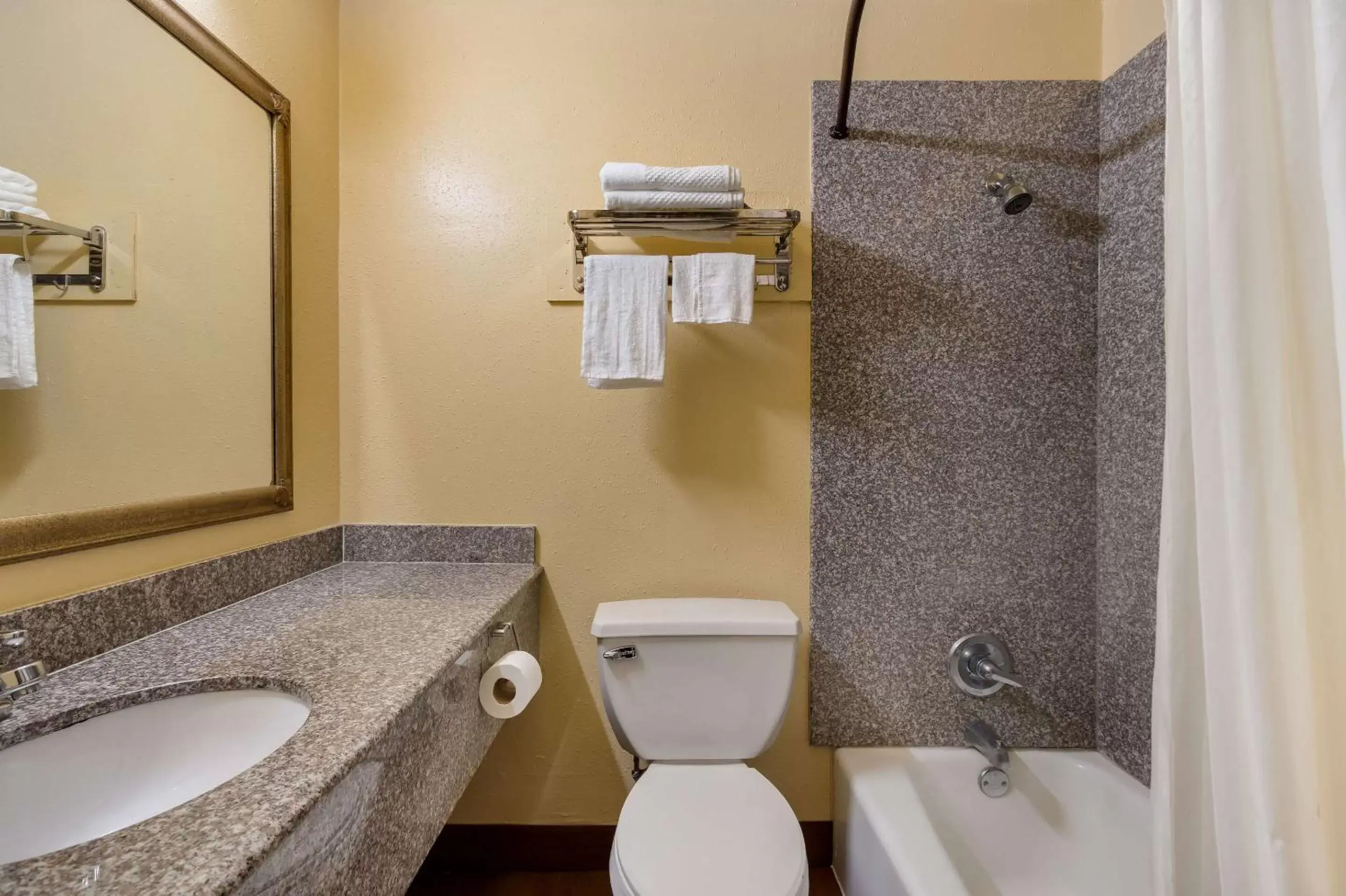 Bedroom, Bathroom in Rodeway Inn & Suites East